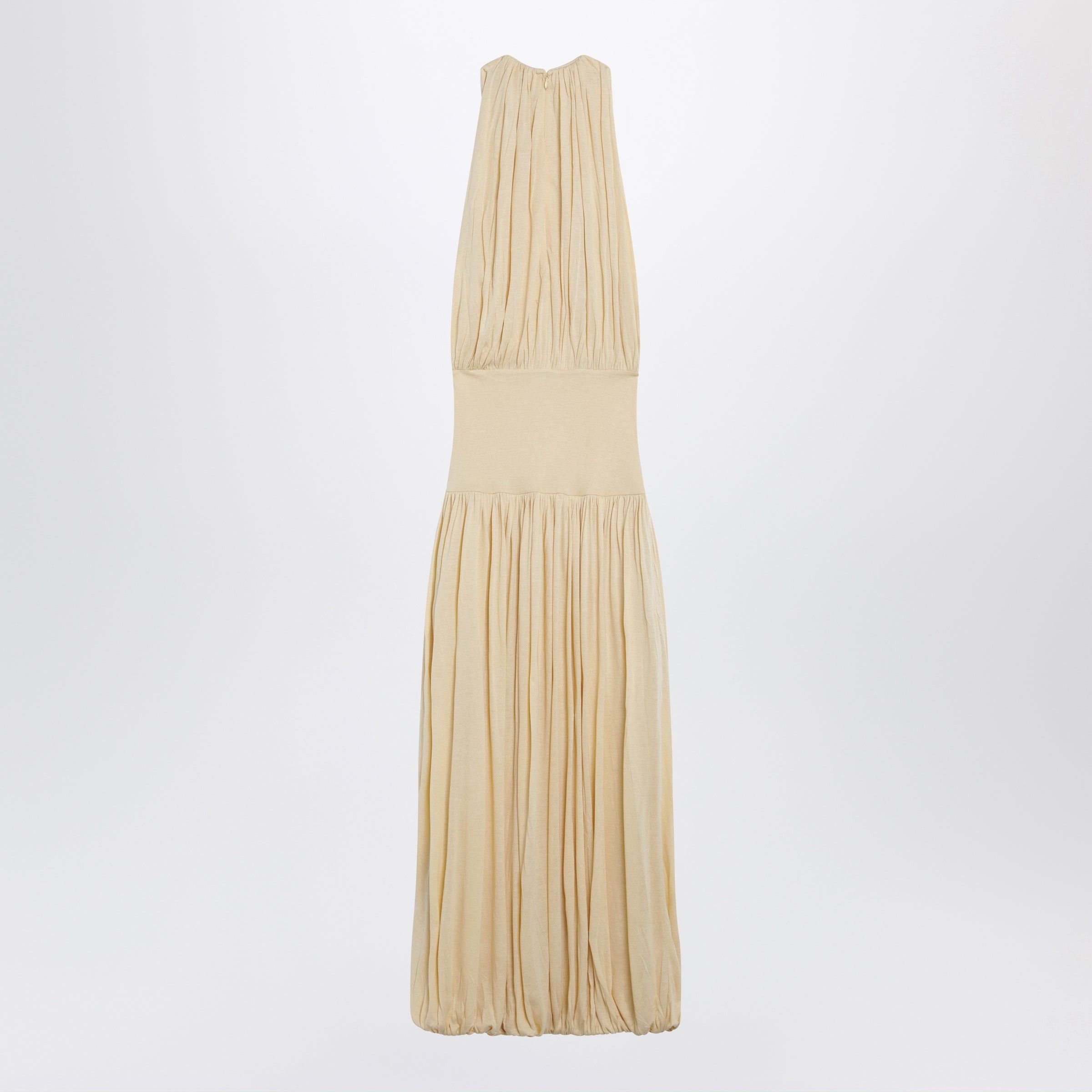 Toteme Toteme Sleeveless Ruched Midi Dress In Yellow Viscose Size ONE SIZE - 2 Thumbnail