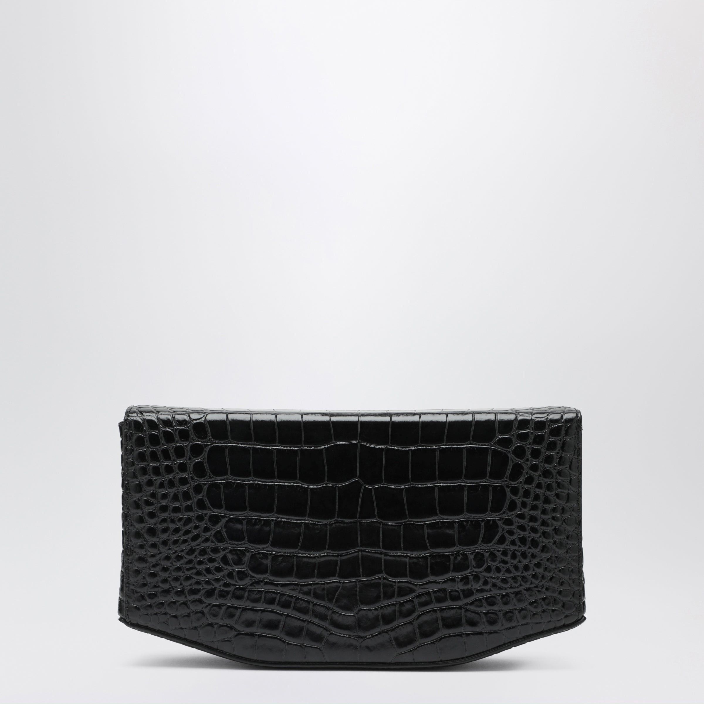 Toteme Toteme Clip Croc-Embossed Leather Shoulder Bag In Black Size ONE SIZE - 2 Thumbnail