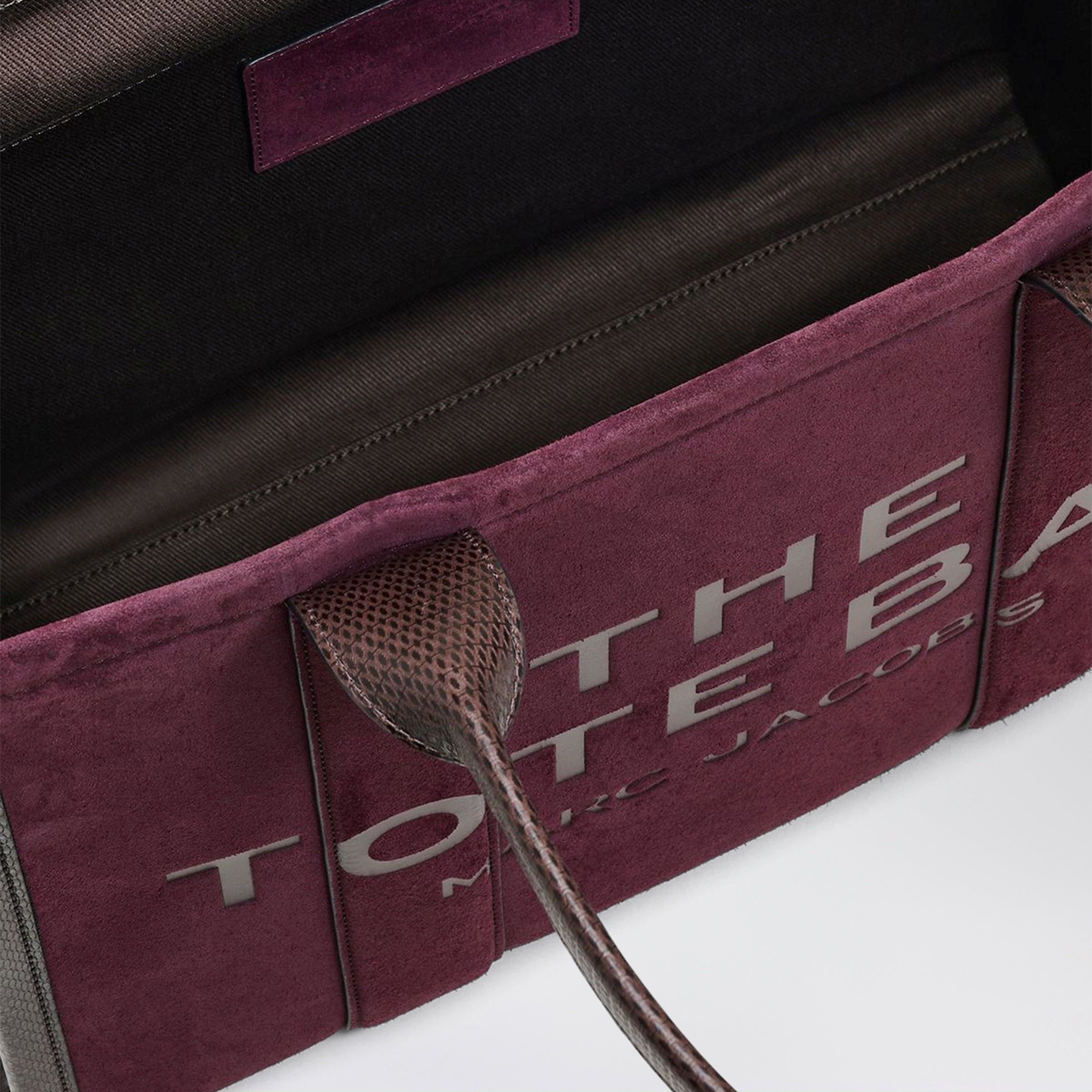 Marc Jacobs Marc Jacobs The Large Tote Bag In Suede Dark Plum Size ONE SIZE - 2 Thumbnail