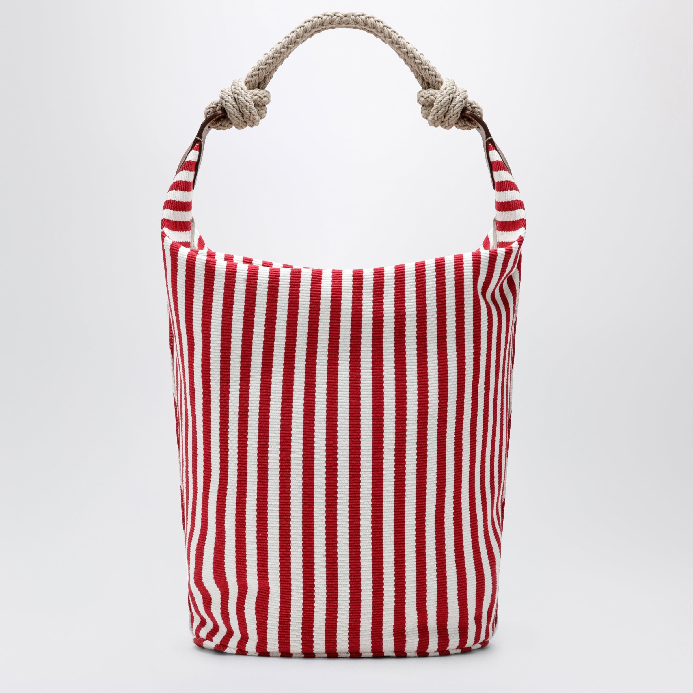 Miu Miu Miu Miu Striped Canvas Bag In Red/Cognac Size ONE SIZE - 2 Thumbnail