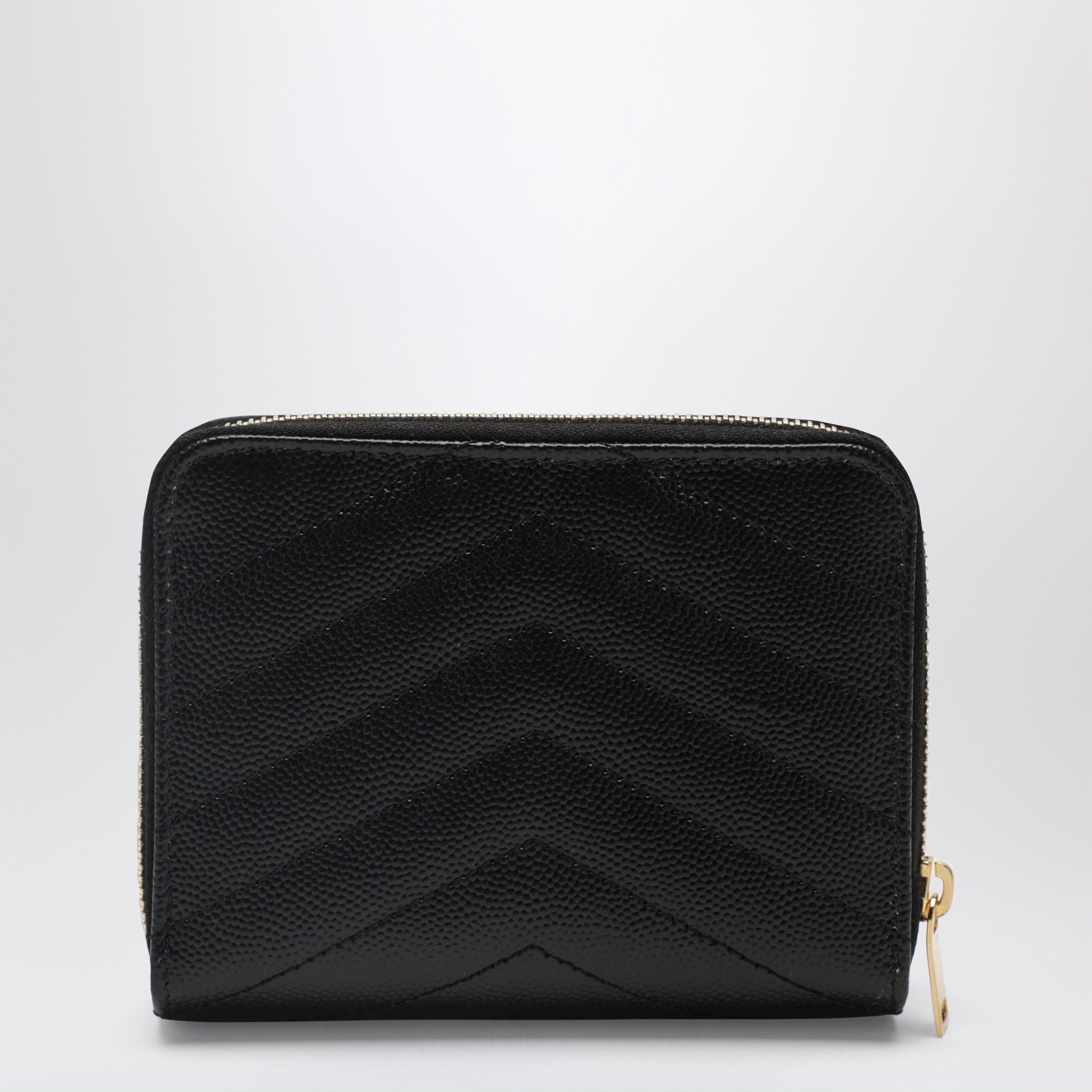 Saint Laurent Paris Saint Laurent Black Cassandre Quilted Compact Zip-Around Wallet Size ONE SIZE - 2 Thumbnail
