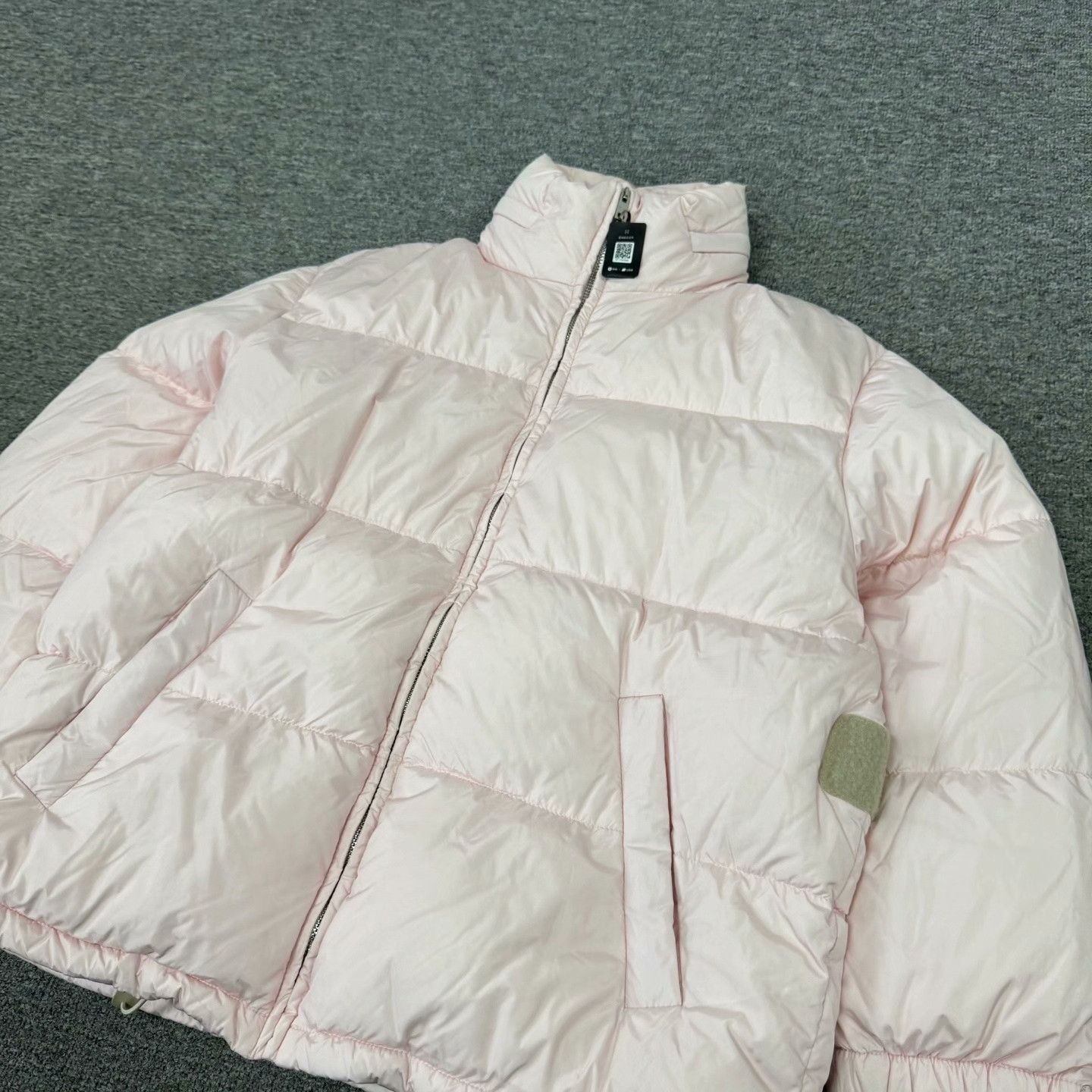 Prada Light Pink Stand Collar Oversized Down Jacket