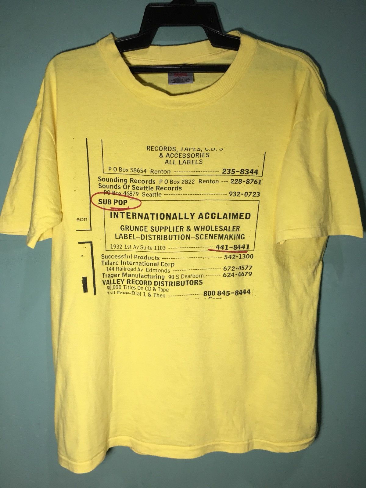 vintage sub pop promotion t shirt 90s nirvana soundgarden