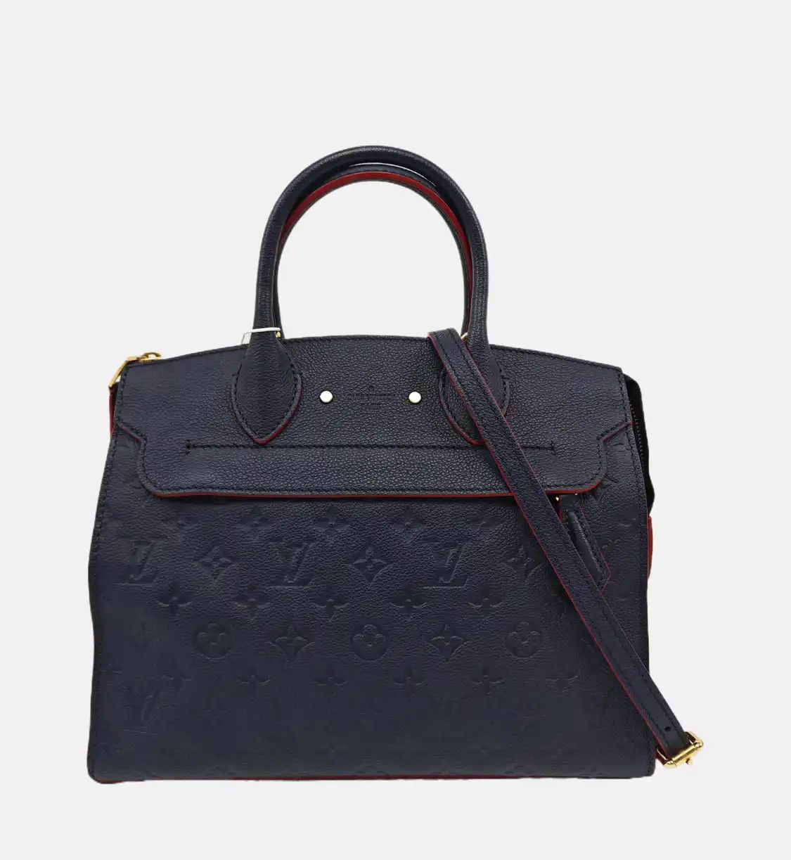 Louis Vuitton LOUIS VUITTON PONNEUF Medium dark bluecowhide leather monogram embossed handbag Size ONE SIZE - 8 Thumbnail