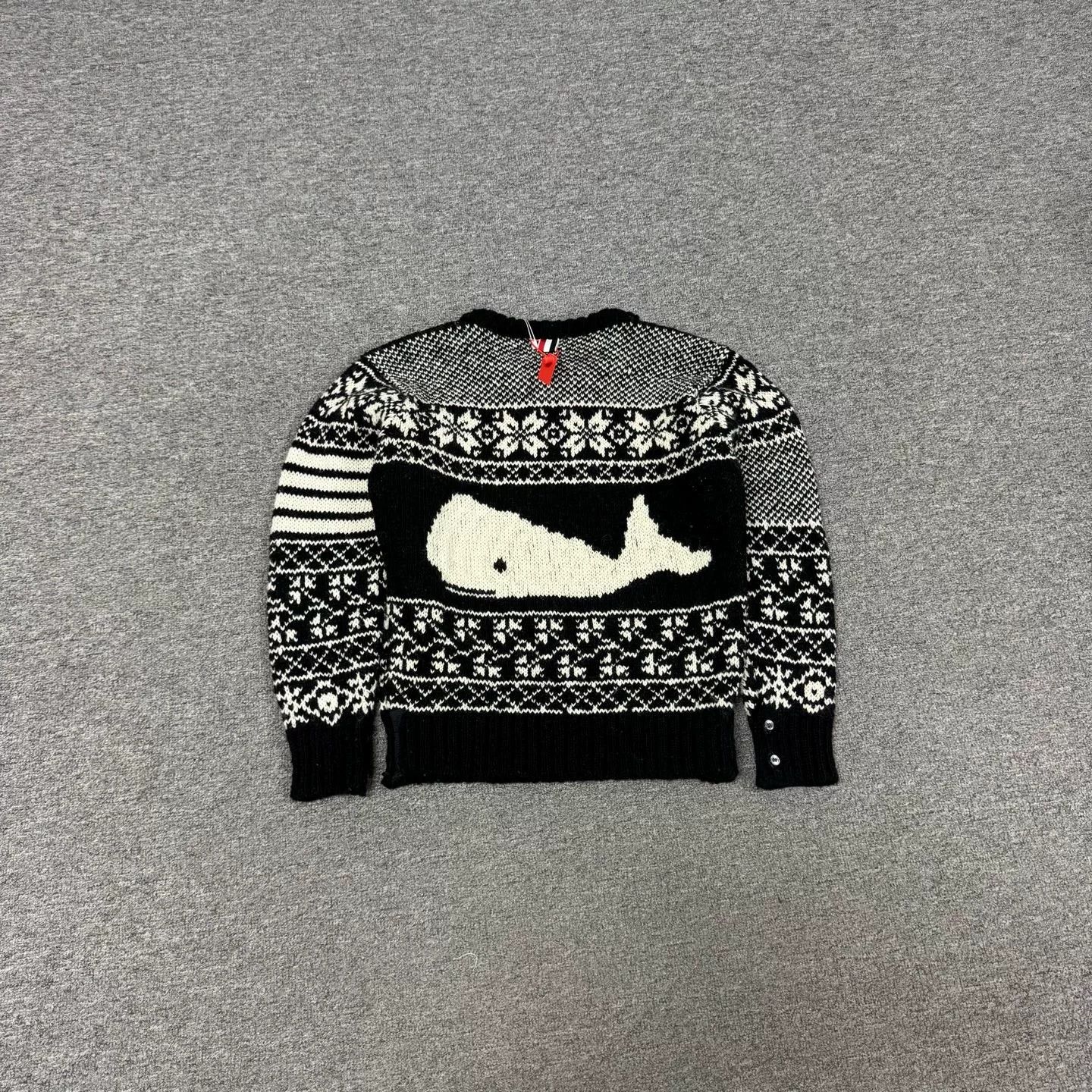 Thom Browne Thom Browne Fair Isle Whale Knit Sweater Size US S / EU 44-46 / 1 - 2 Thumbnail