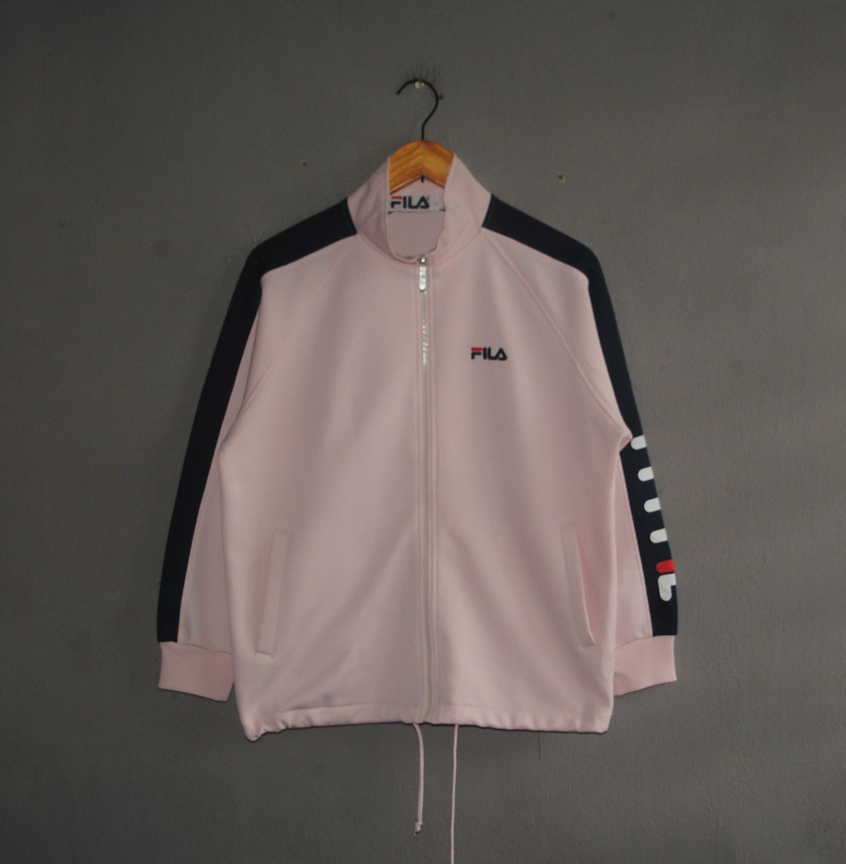 Vintage FILA polyester sweater size Small 90s sport Soft Pink