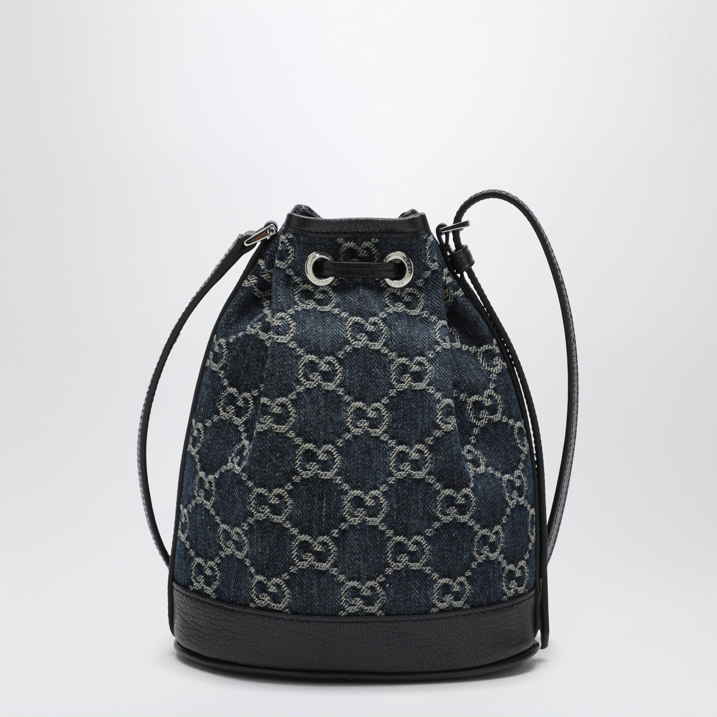 Gucci Gucci Mini Bucket Bag With Plaque In Gg Delave Denim, Blue Size ONE SIZE - 2 Thumbnail