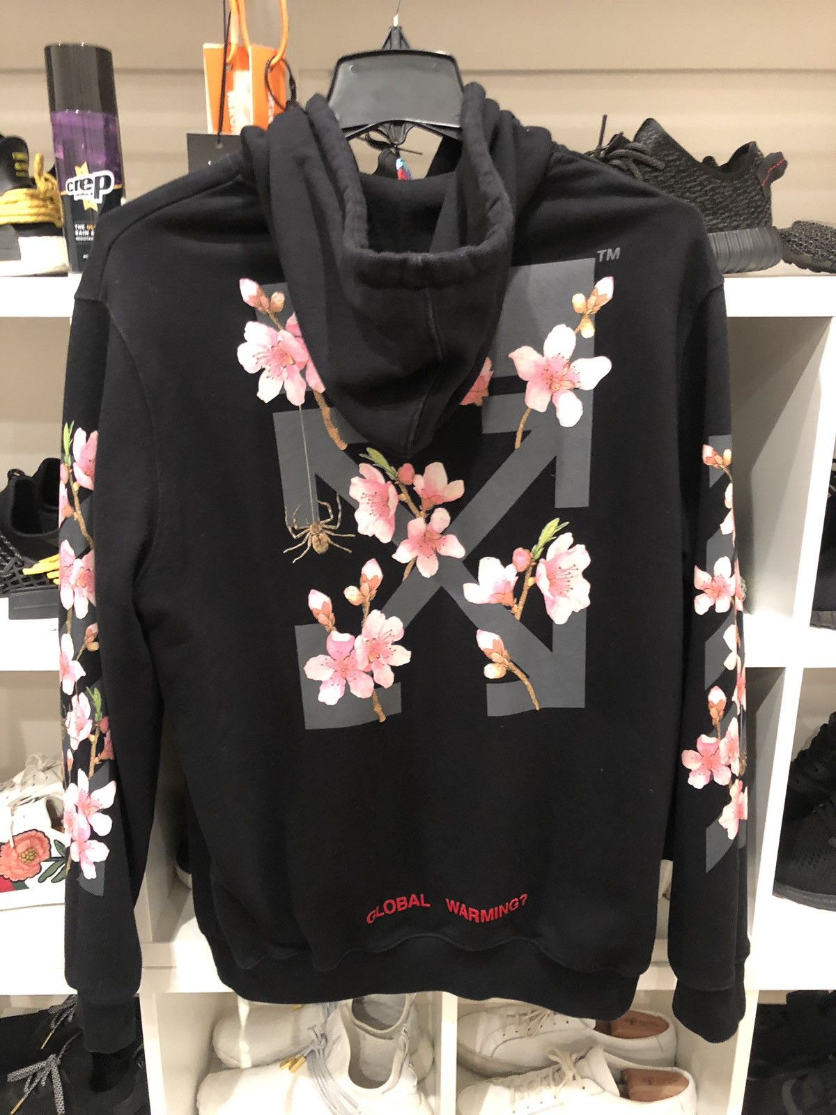 Off white cherry blossom hoodie mens online