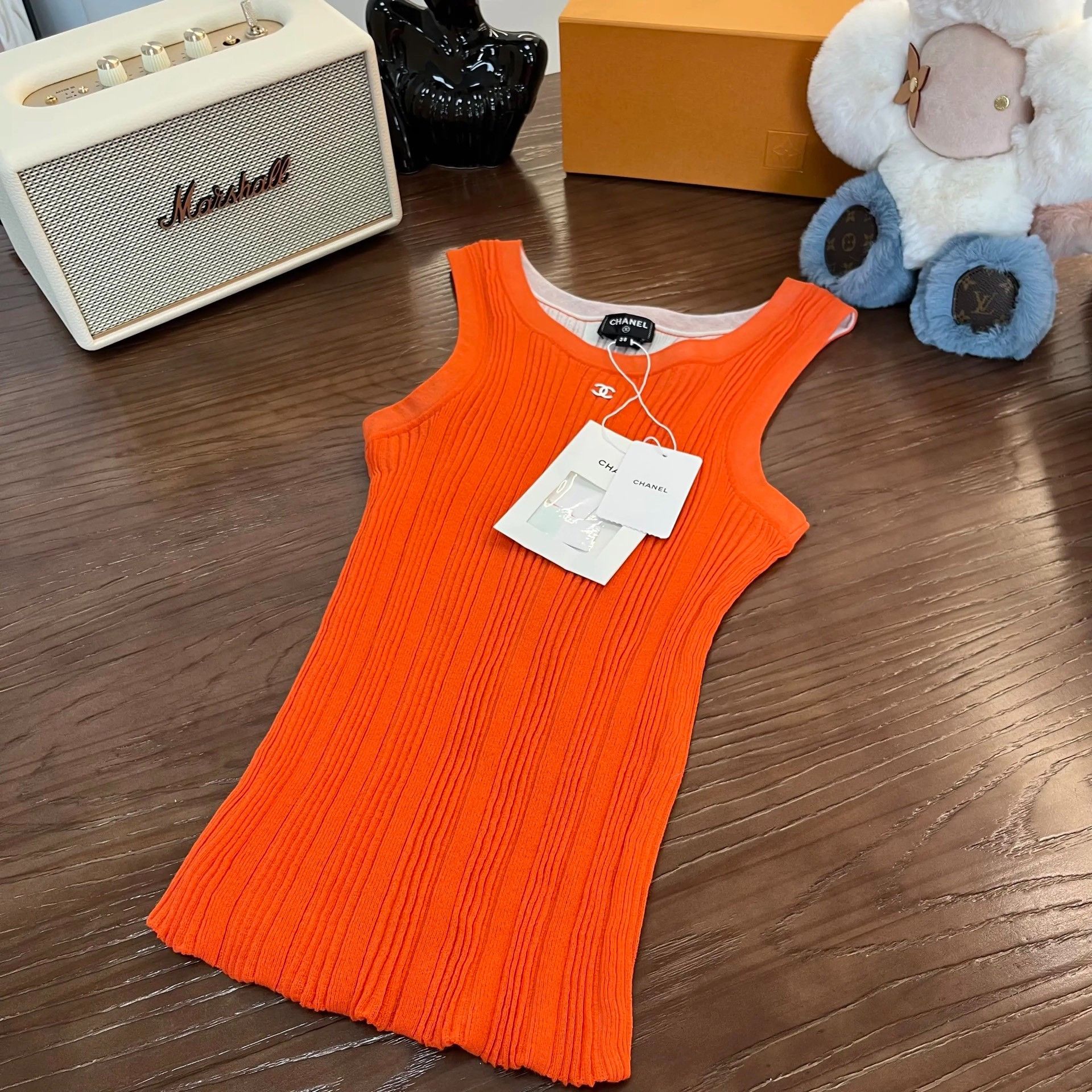 Chanel Chanel 26M Beach Orange Double C Knit Camisole Size S / US 4 / IT 40 - 3 Thumbnail