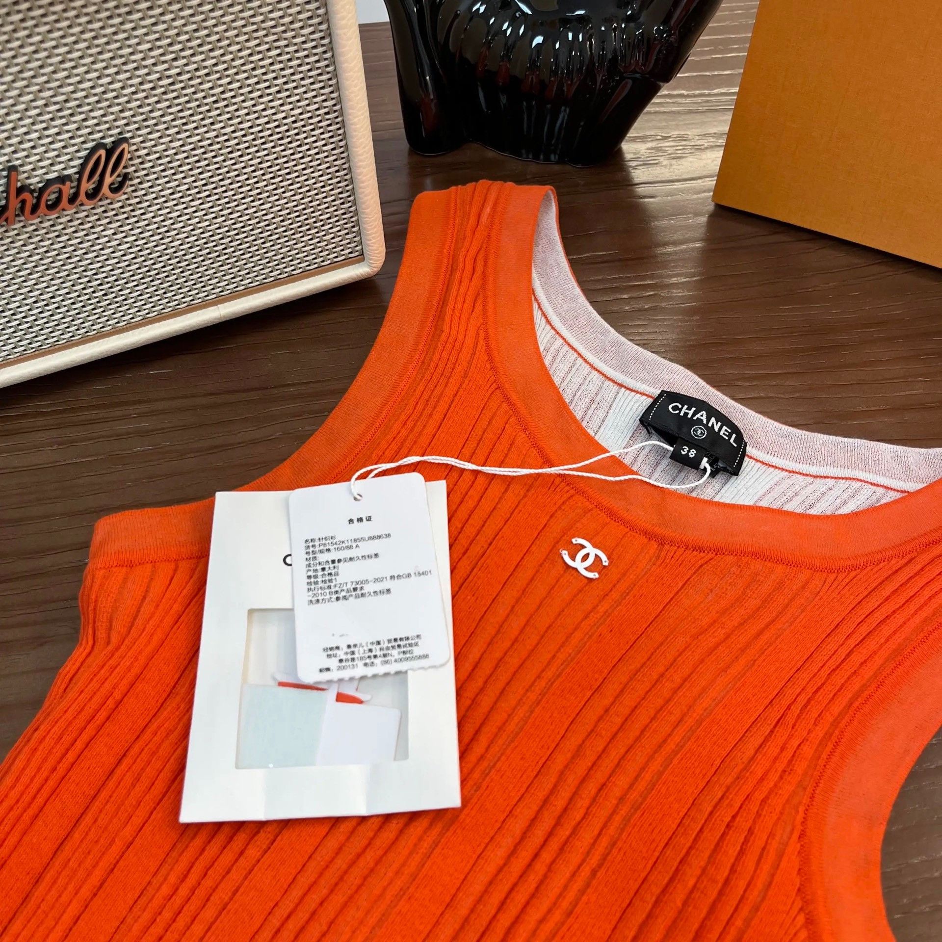 Chanel Chanel 26M Beach Orange Double C Knit Camisole Size S / US 4 / IT 40 - 5 Thumbnail