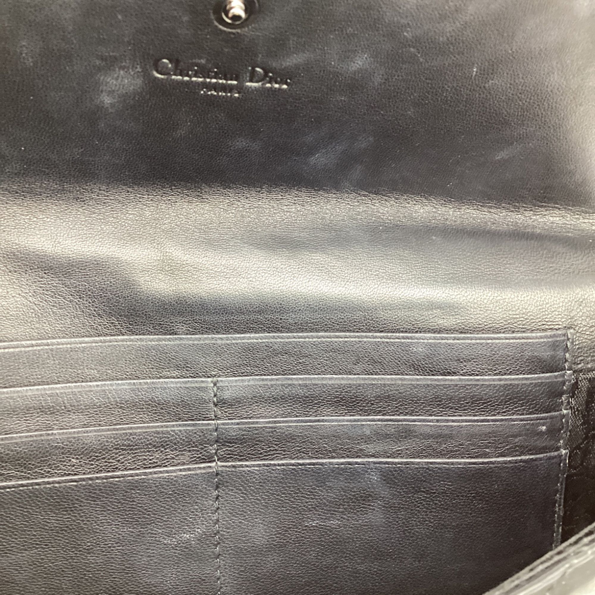 Dior Dior Lady Dragonne Cannage Clutch Bag in Black Leather Size ONE SIZE - 8 Thumbnail