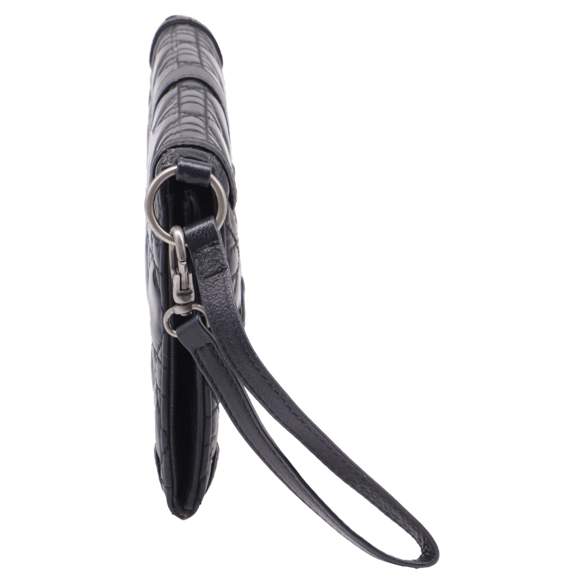 Dior Dior Lady Dragonne Cannage Clutch Bag in Black Leather Size ONE SIZE - 4 Thumbnail