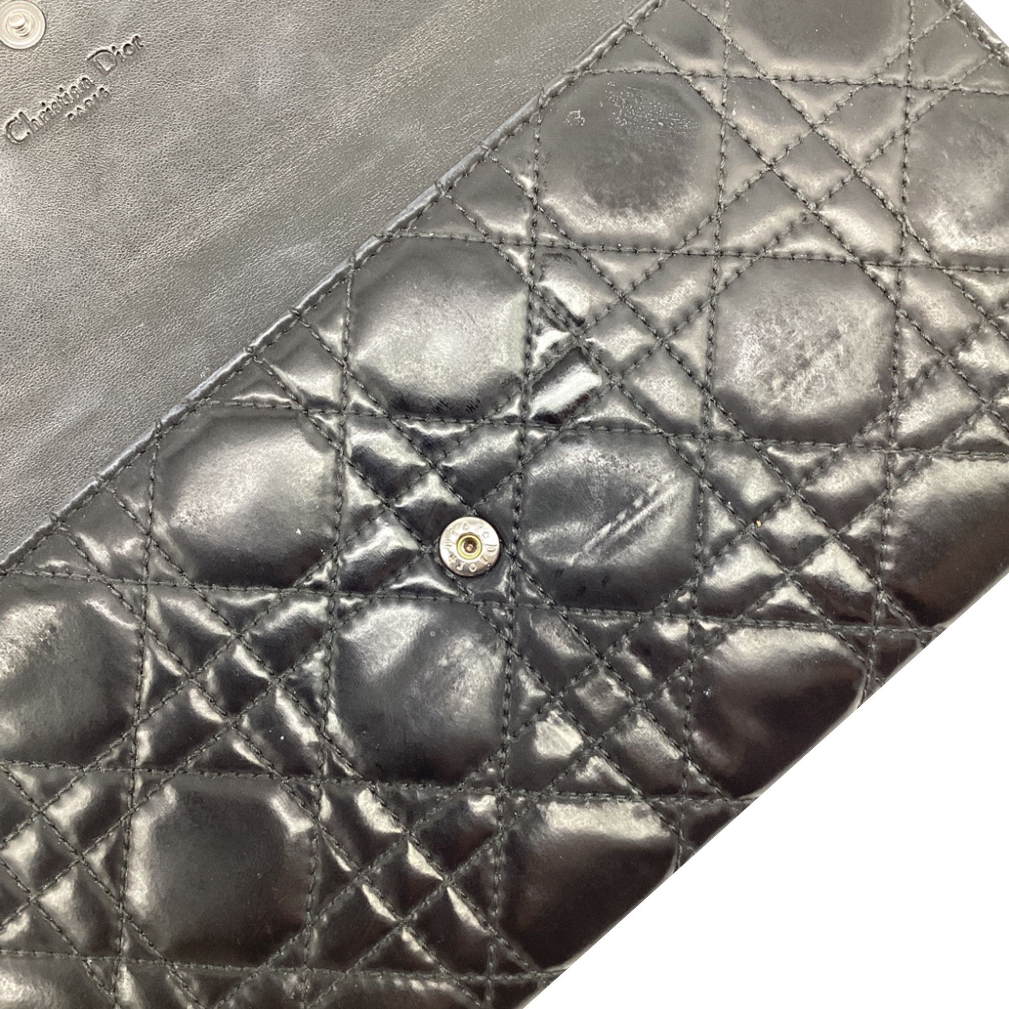 Dior Dior Lady Dragonne Cannage Clutch Bag in Black Leather Size ONE SIZE - 9 Thumbnail