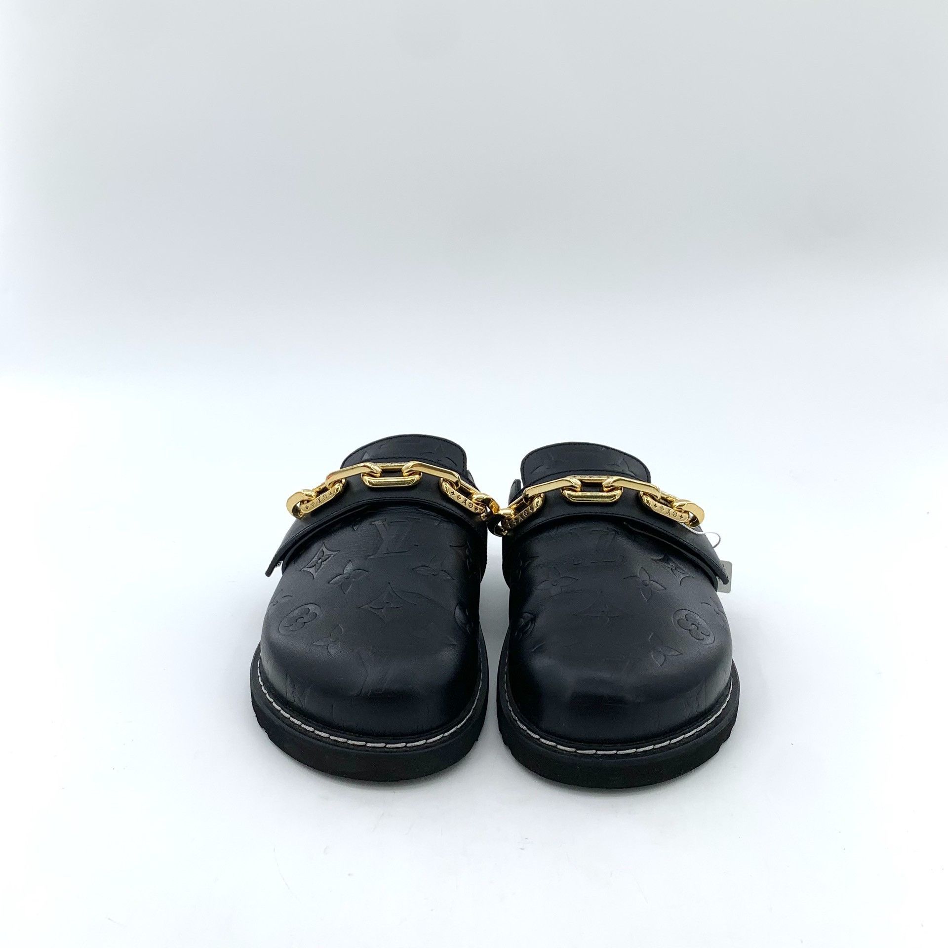 Louis Vuitton Louis Vuitton Black Chain Flat Mules Size US 7 / IT 37 - 3 Thumbnail
