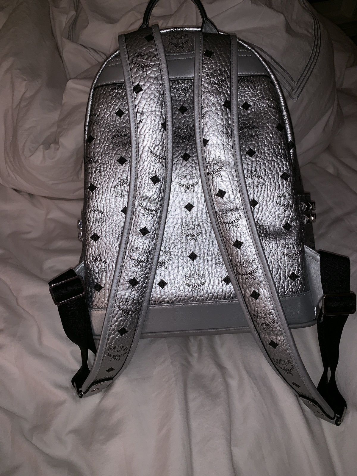 MCM BNWOT Silver Medium MCM Stark Side Studs Backpack Size ONE SIZE - 9 Thumbnail