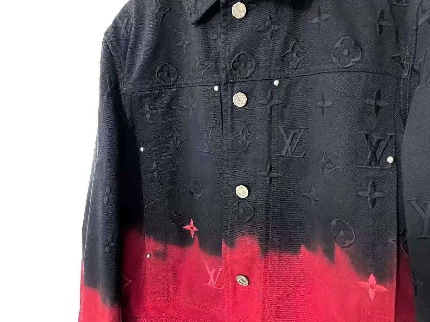 Louis Vuitton Louis Vuitton Black Red Gradient Monogram Denim Jacket Size US S / EU 44-46 / 1 - 2 Thumbnail