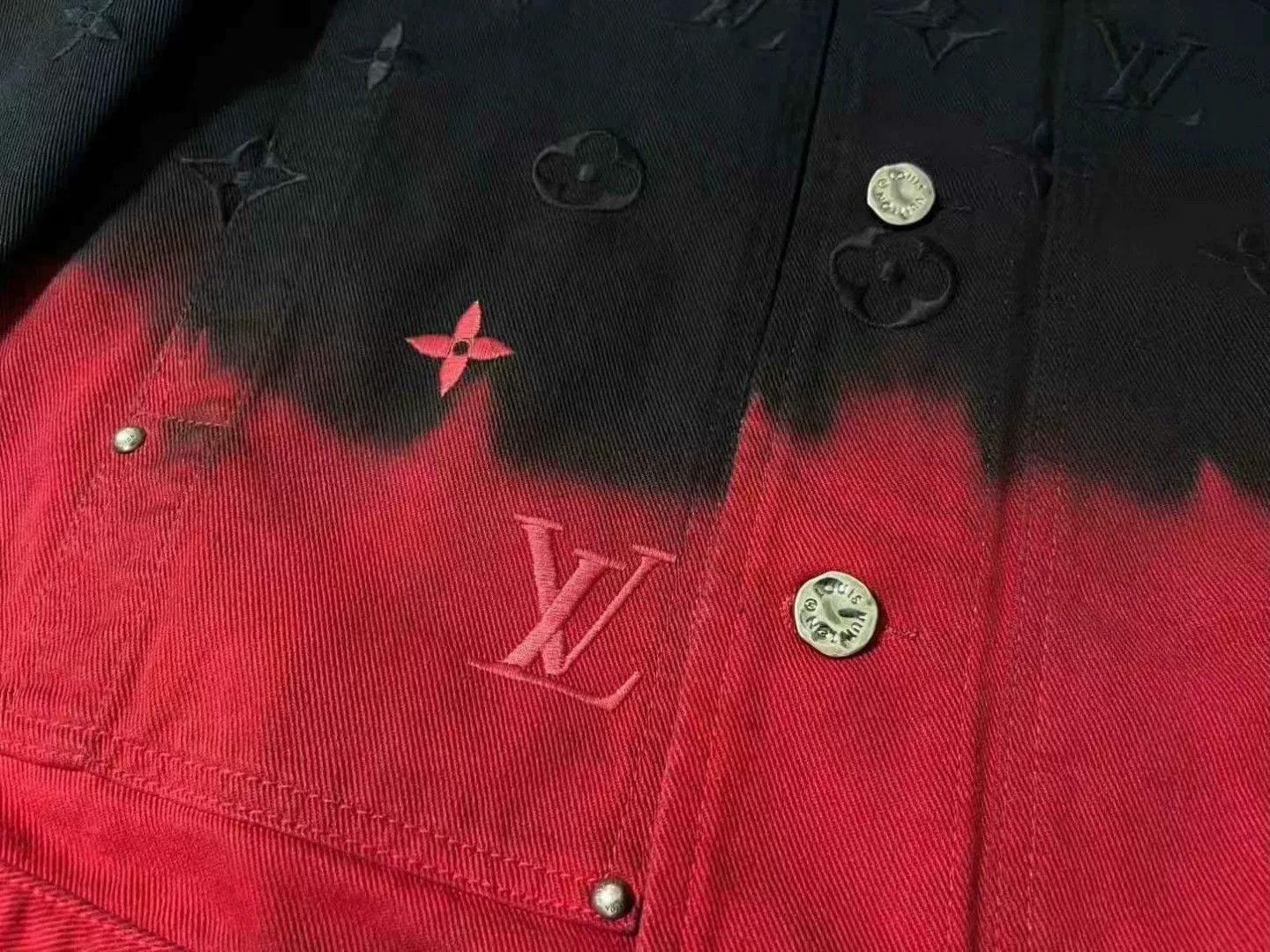 Louis Vuitton Louis Vuitton Black Red Gradient Monogram Denim Jacket Size US S / EU 44-46 / 1 - 3 Thumbnail