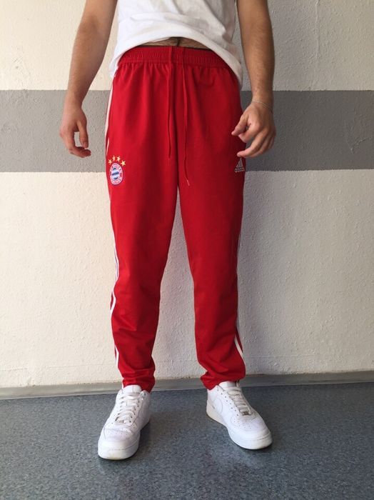 Red Adidas Tracksuit Bottoms - L