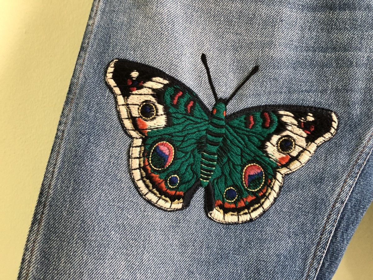 Gucci 🦋BNWT Gucci Embroidered Butterfly Denims Size US 32 / EU 48 - 3 Thumbnail