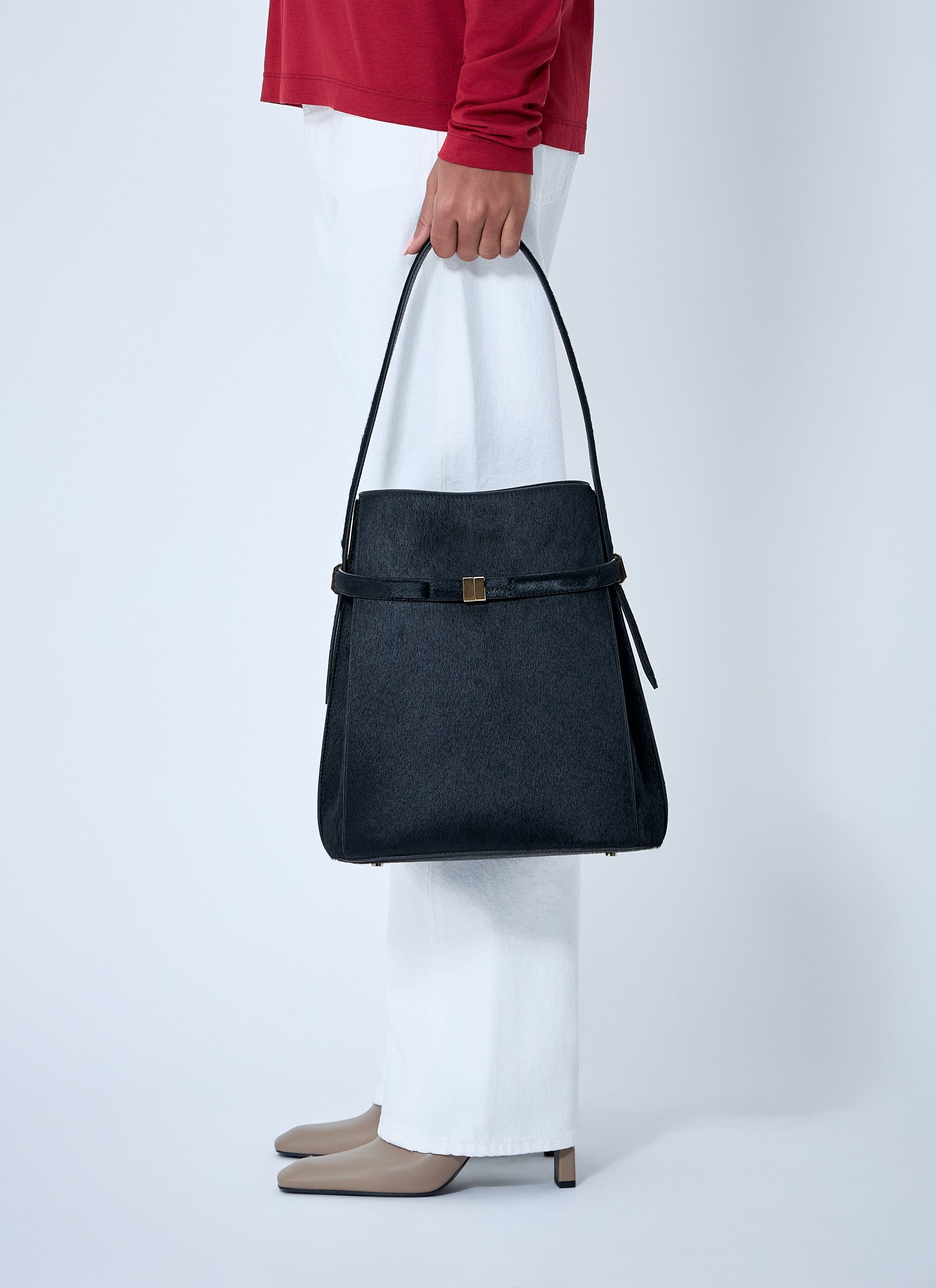 Toteme TOTEME Belted Pony Hair Bucket Bag Size ONE SIZE - 2 Thumbnail