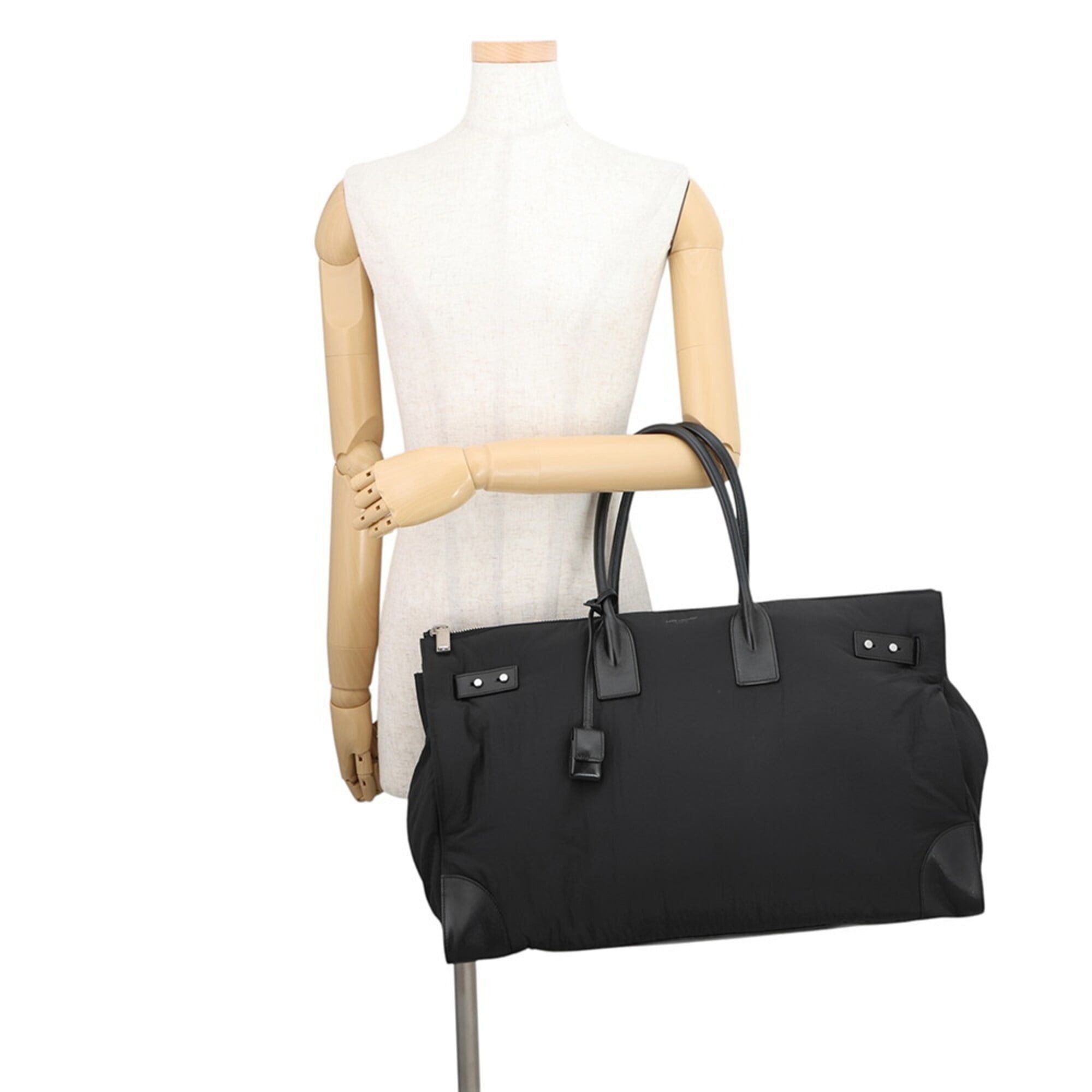 Yves Saint Laurent Yves Saint Laurent Saint Laurent Paris Tote Bag Sac de Jour Nylon Duffle 798526 SAINT LAURENT PARIS Black Handbag Size ONE SIZE - 4 Thumbnail