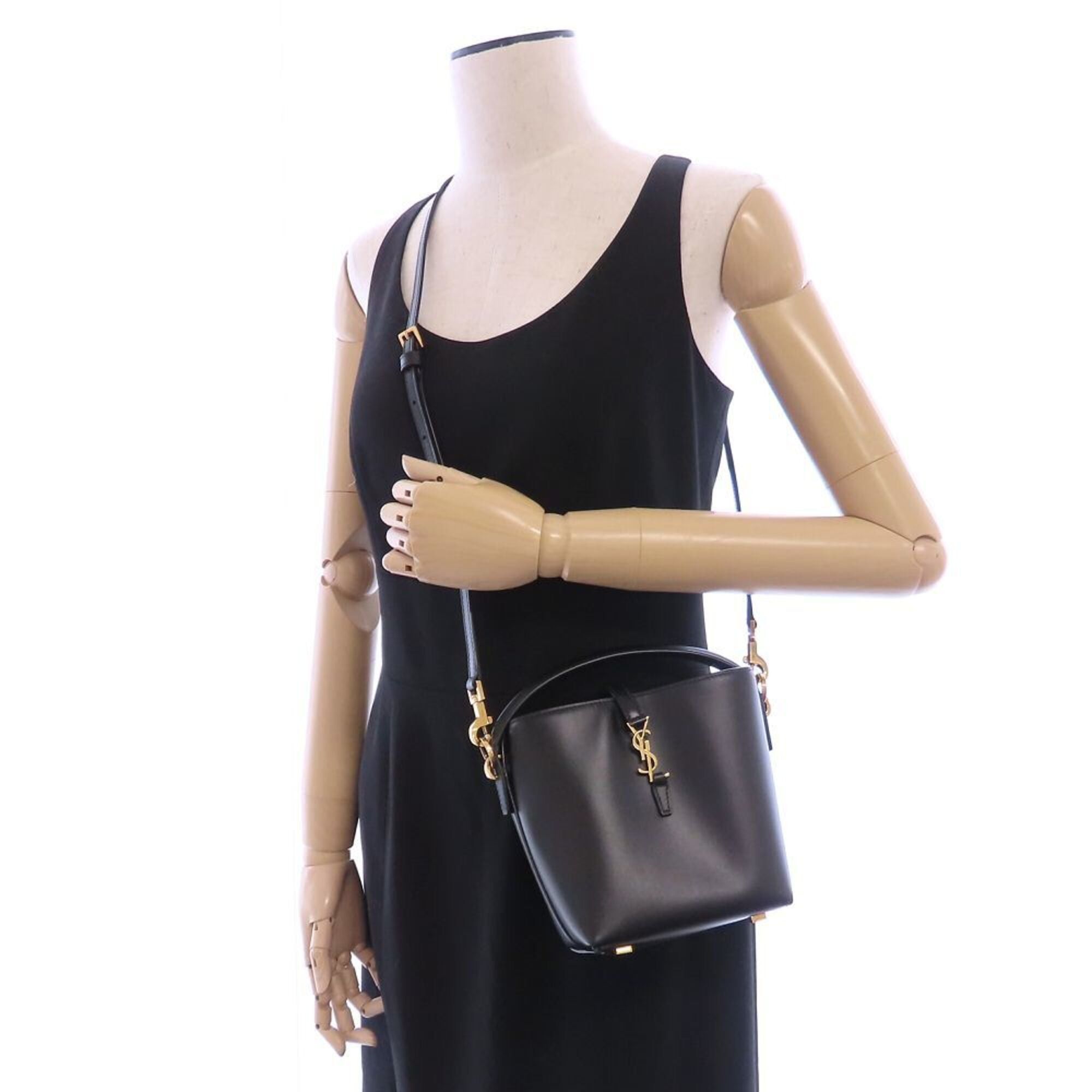 Yves Saint Laurent YVES SAINT LAURENT LE 37 Mini Shoulder Bag BRS765870 Shiny Leather Black Women's 353337 Size ONE SIZE - 15 Thumbnail