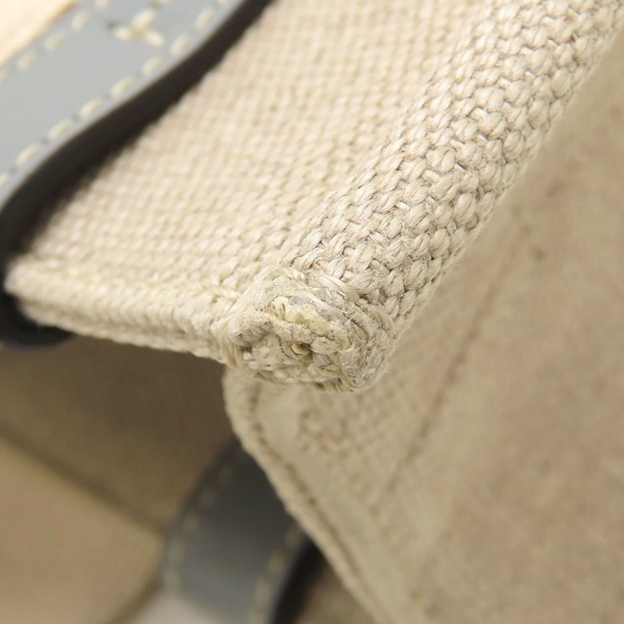 Chloe Chloé Chloe Woody Small Tote CHC22AS397126 Handbag Linen x Calfskin Beige Divine Grey Women's 353332 Size ONE SIZE - 11 Thumbnail