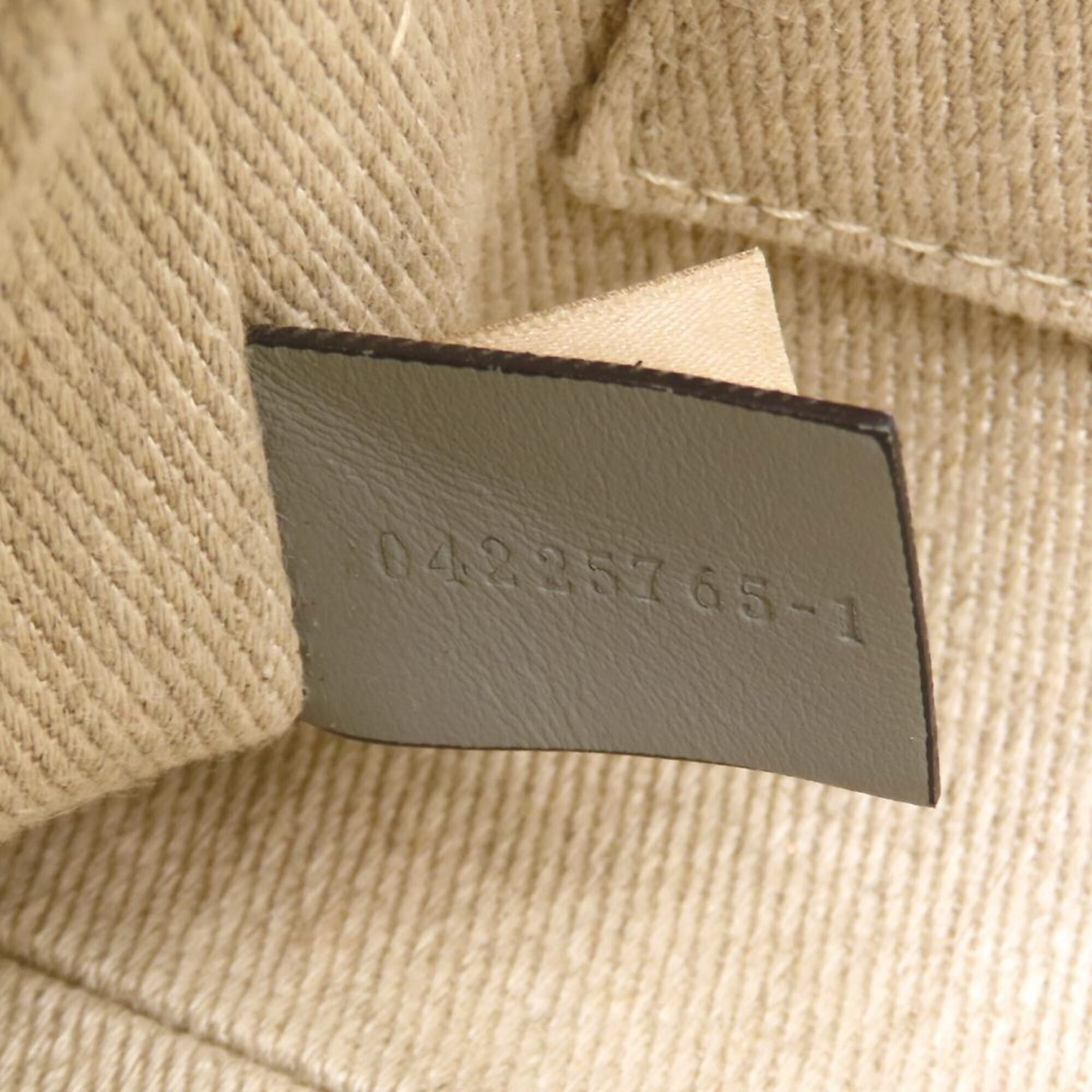 Chloe Chloé Chloe Woody Small Tote CHC22AS397126 Handbag Linen x Calfskin Beige Divine Grey Women's 353332 Size ONE SIZE - 8 Thumbnail
