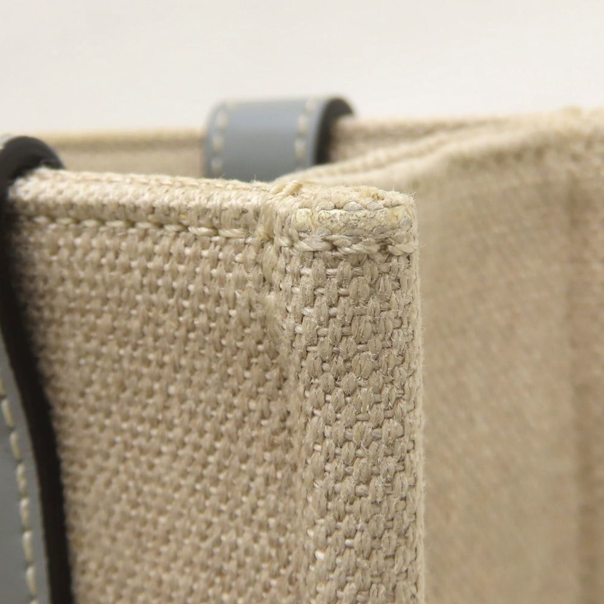 Chloe Chloé Chloe Woody Small Tote CHC22AS397126 Handbag Linen x Calfskin Beige Divine Grey Women's 353332 Size ONE SIZE - 12 Thumbnail