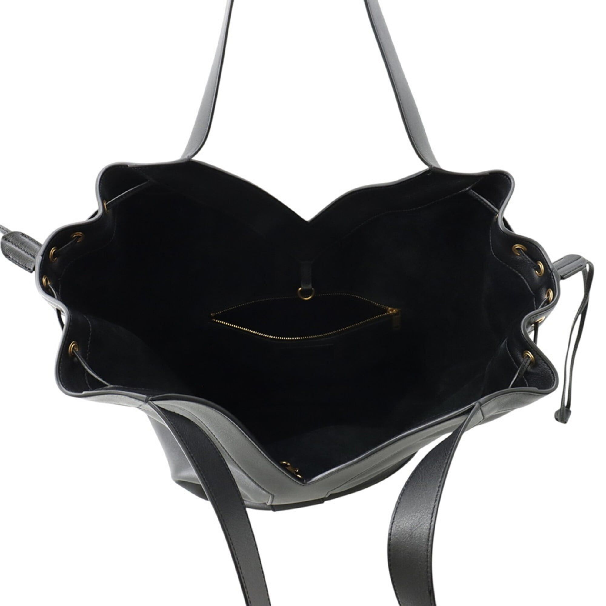 Yves Saint Laurent Yves Saint Laurent Saint Laurent Paris Tote Bag Y Hobo Calf Leather 833160 SAINT LAURENT PARIS Black Handbag Size ONE SIZE - 5 Thumbnail