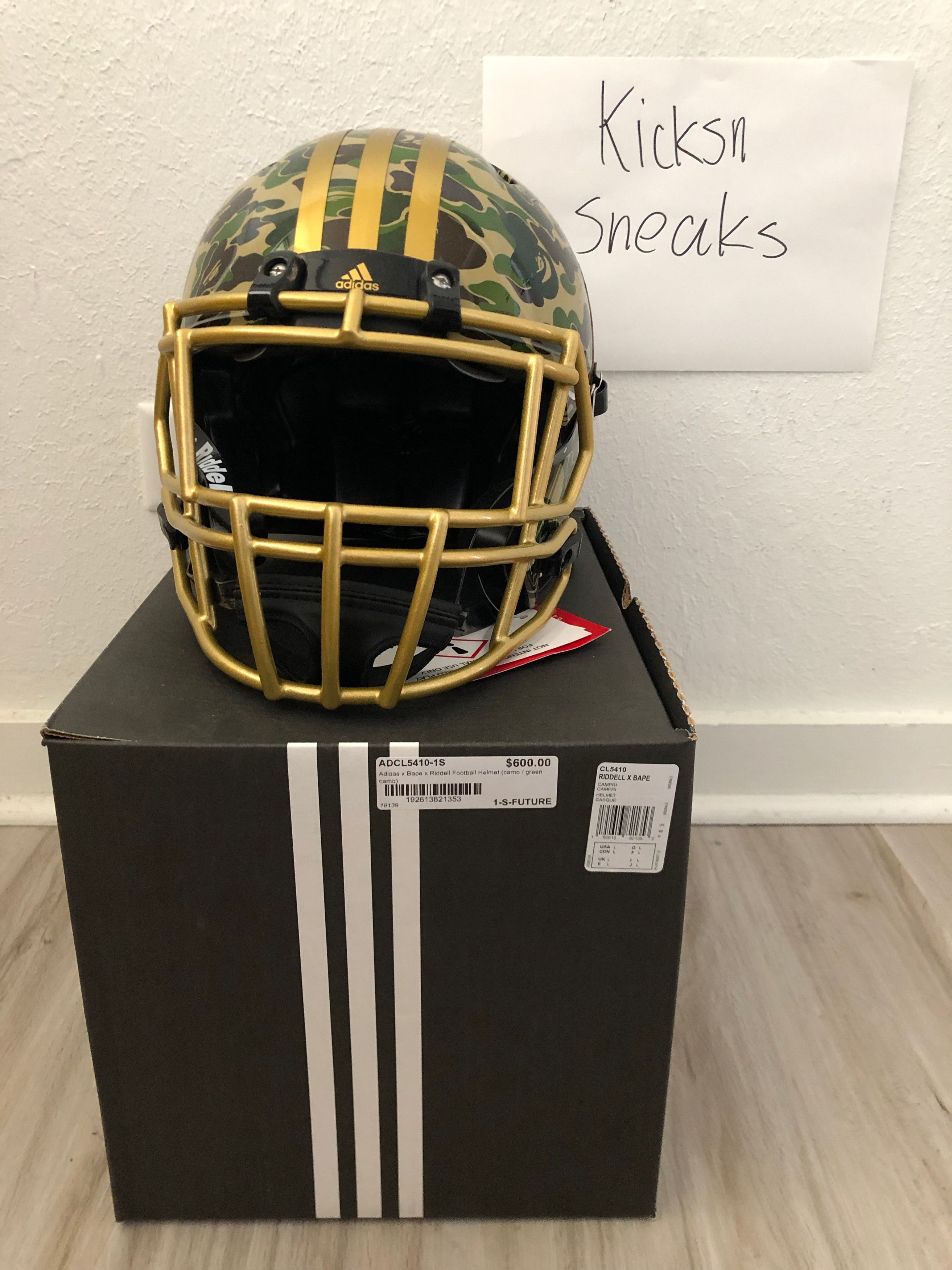 Adidas Bape Adidas x Riddell x BAPE Football Helmet Camo Super Bowl Grailed