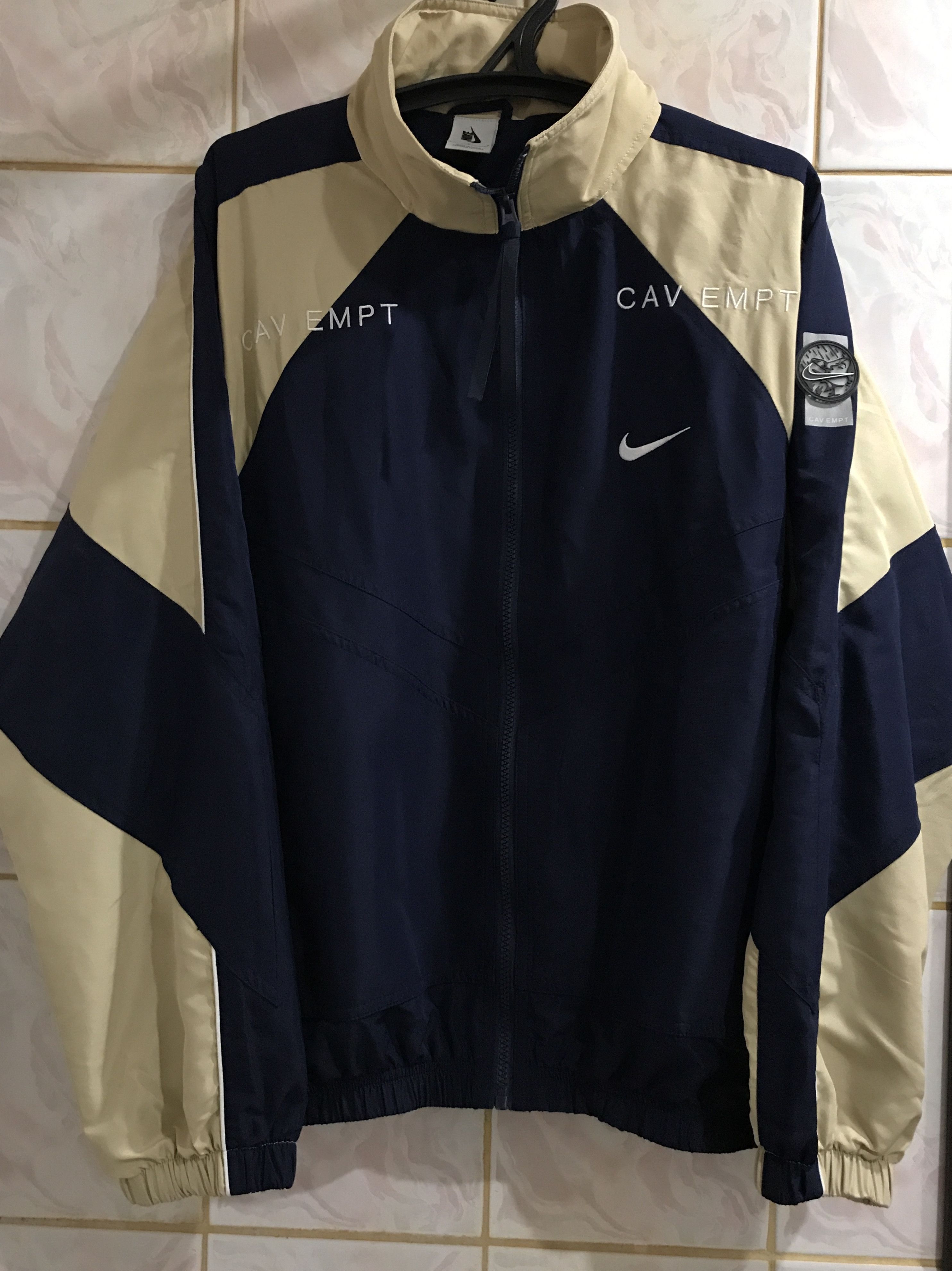 Cav Empt × Nike CAV EMPT x NIKE Track Jacket Navy Beige | Grailed