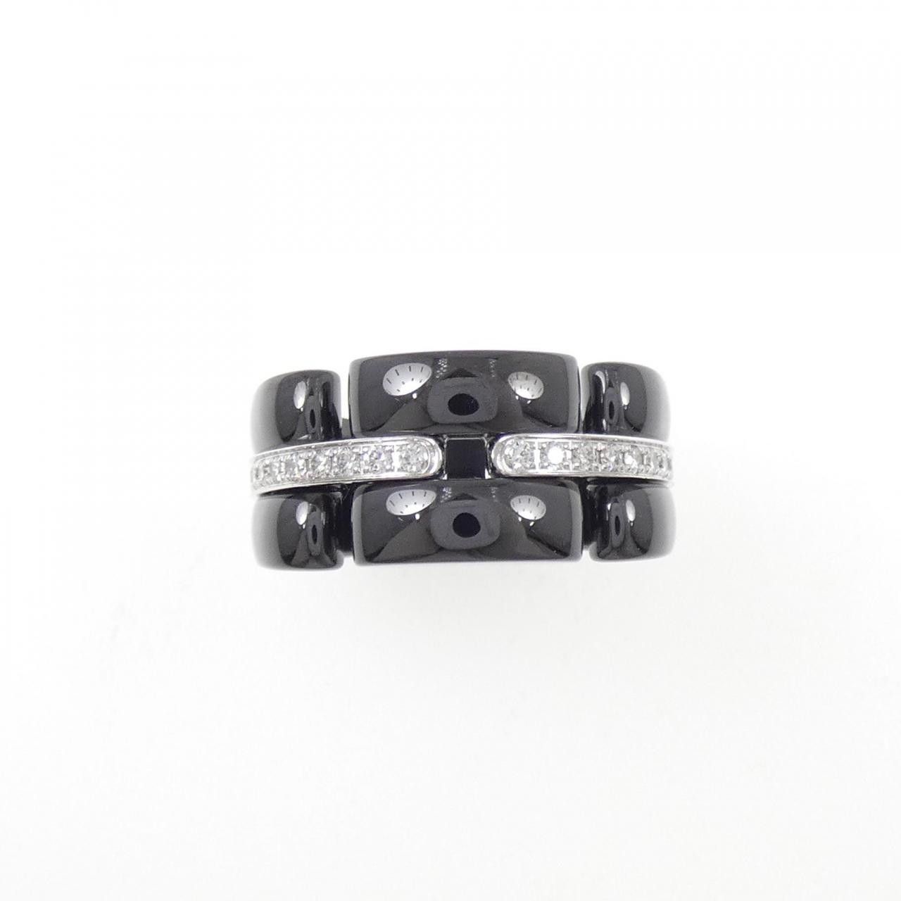 Chanel Chanel Chanel Ultra Collection 18K White Gold Ceramic Diamond Ring Size 9.5 Precious Metal Ring J3879 DUTY FREE for USA Size ONE SIZE - 2 Thumbnail