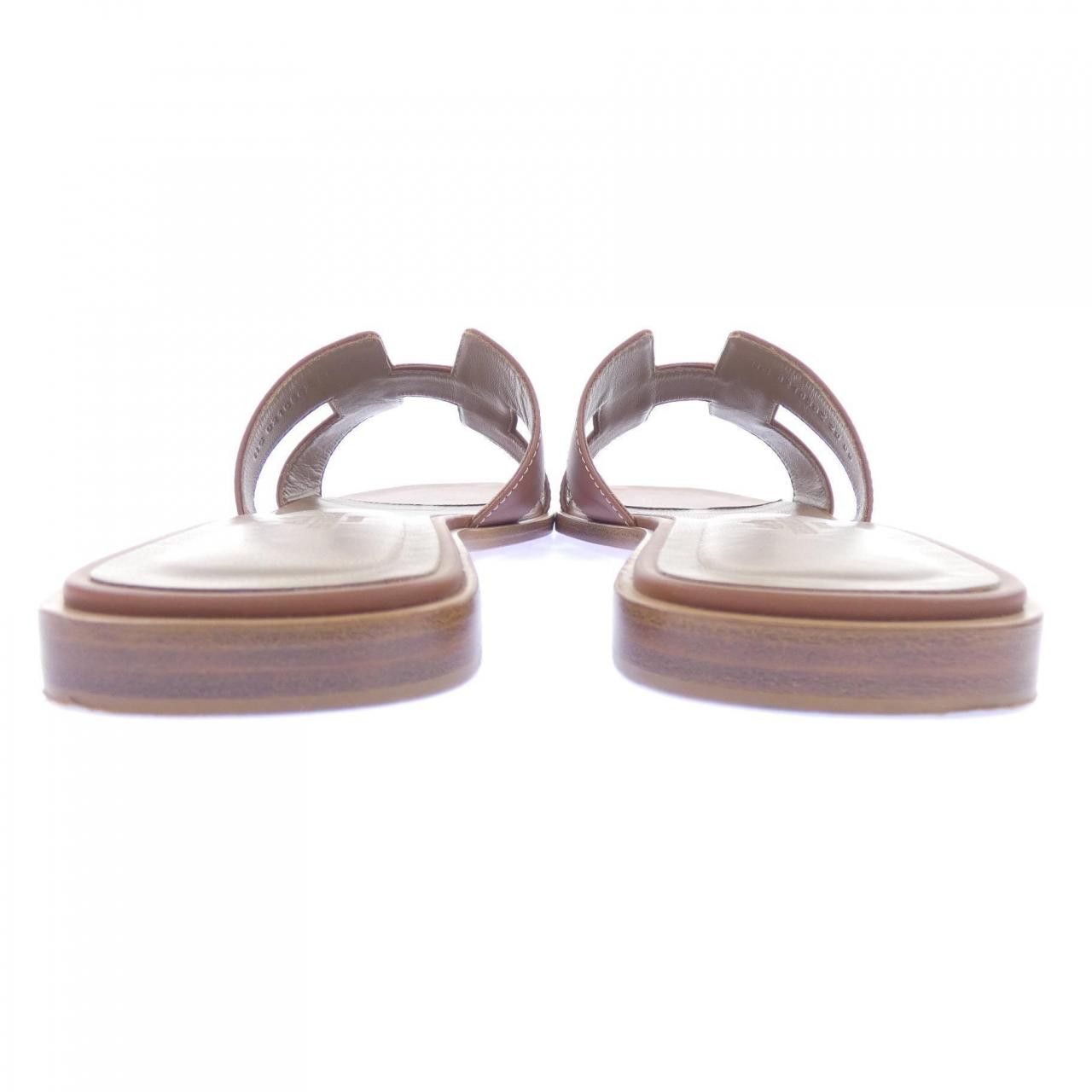Hermes Hermes Oran Box Calf Sandals Leather Shoes DUTY FREE 