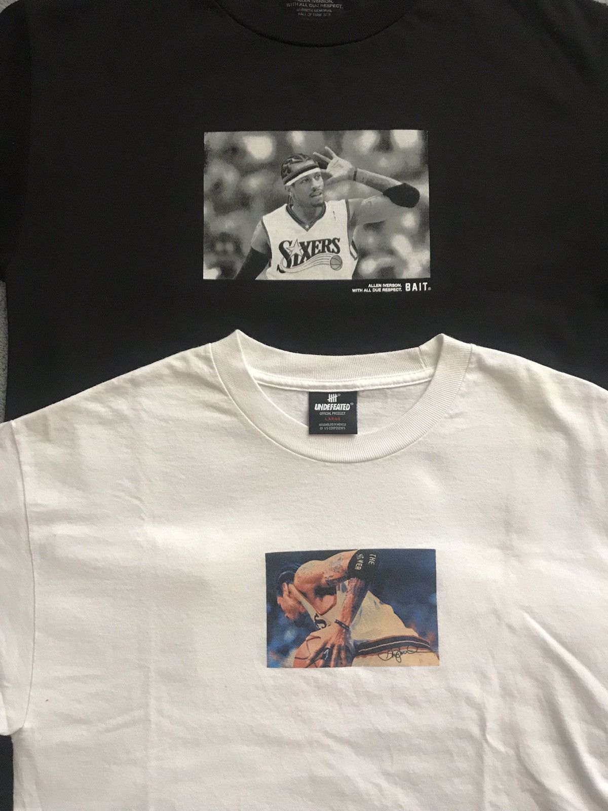 Undefeated Undefeated & Bait Allen Iverson Shirts Gary Land HOF Sz