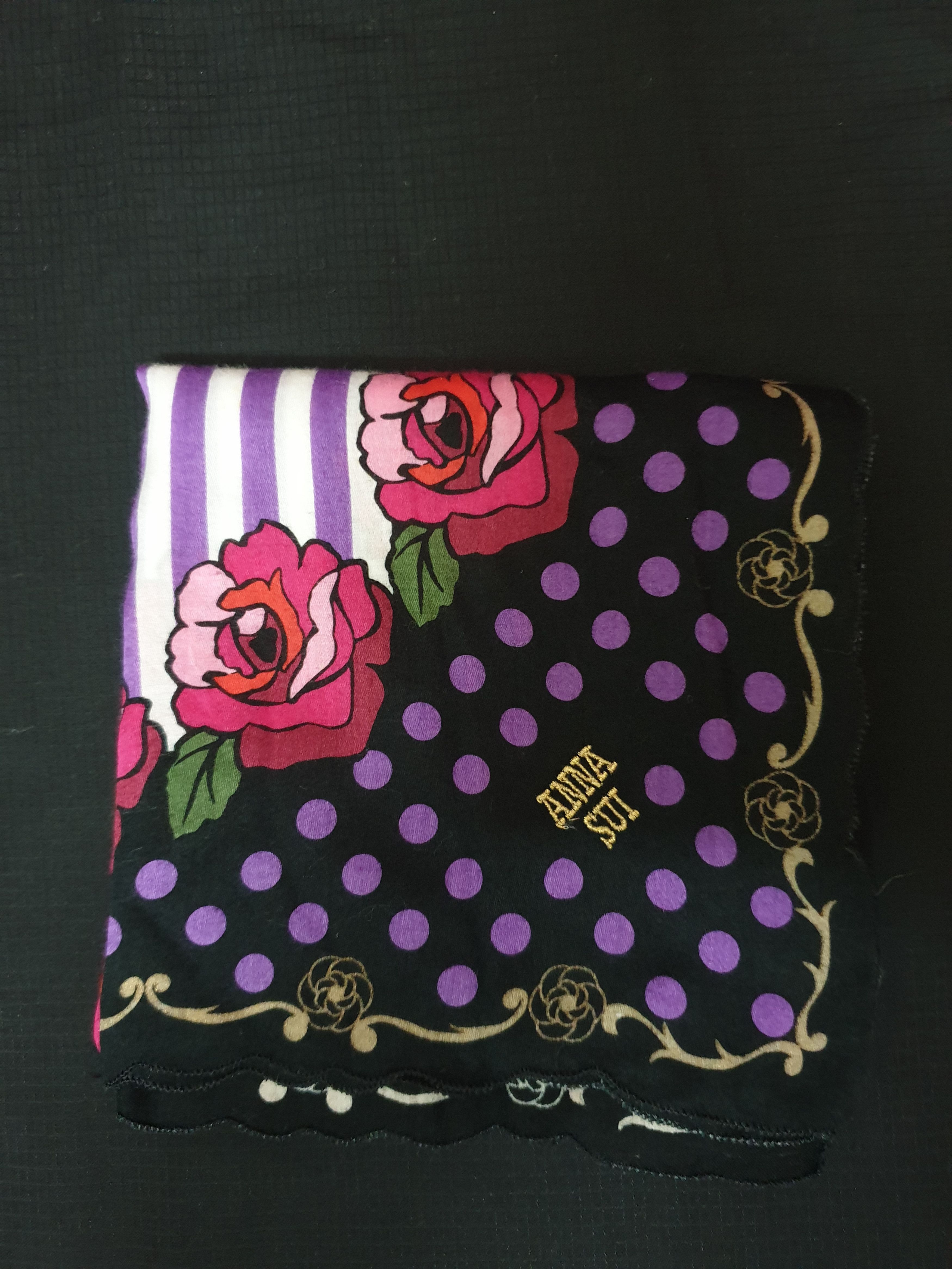 Anna Sui Handky bandana Anna Sui floral polkadot stripe beautiful Size ONE SIZE - 2 Thumbnail