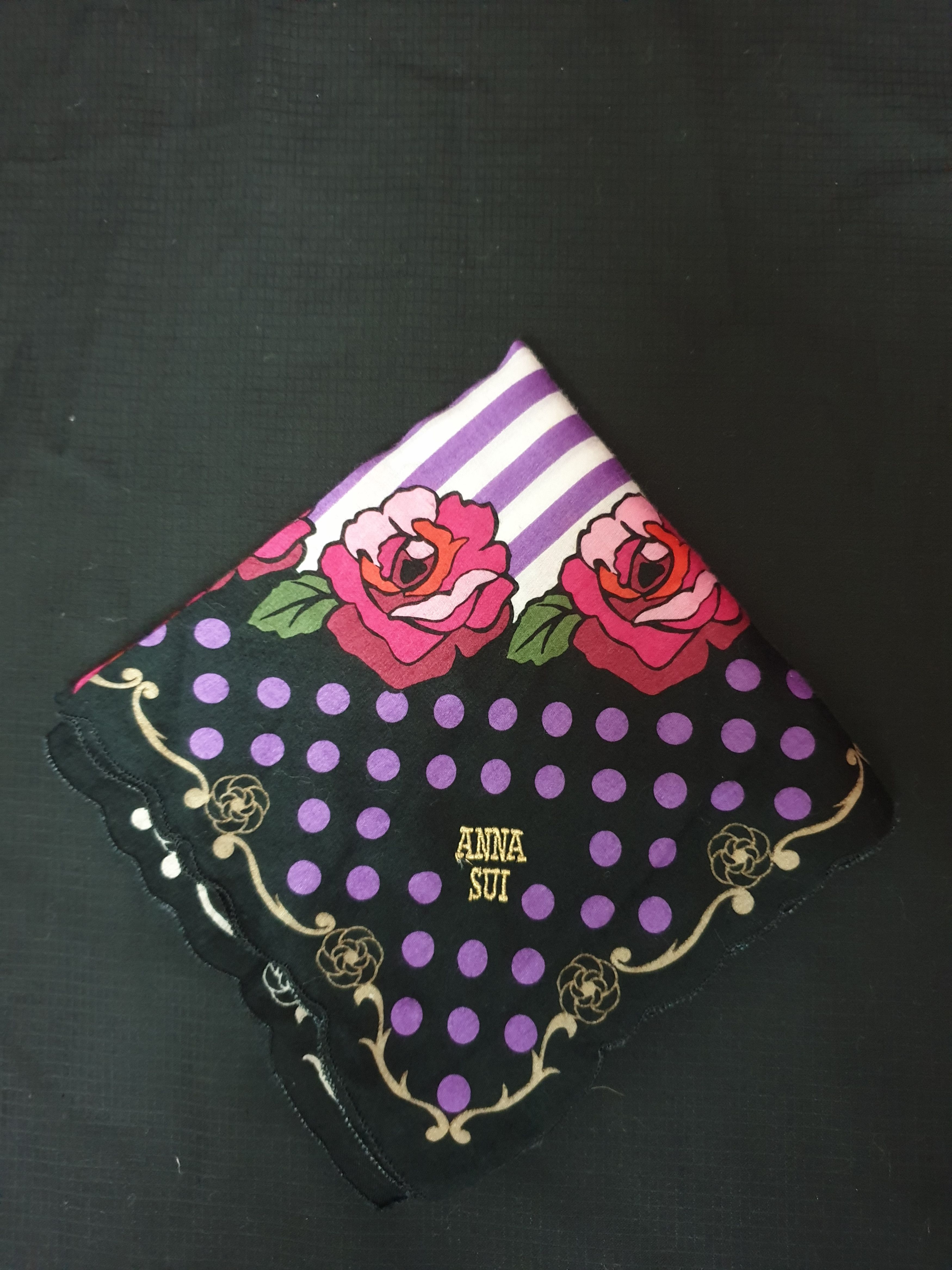 Anna Sui Handky bandana Anna Sui floral polkadot stripe beautiful Size ONE SIZE - 1 Thumbnail