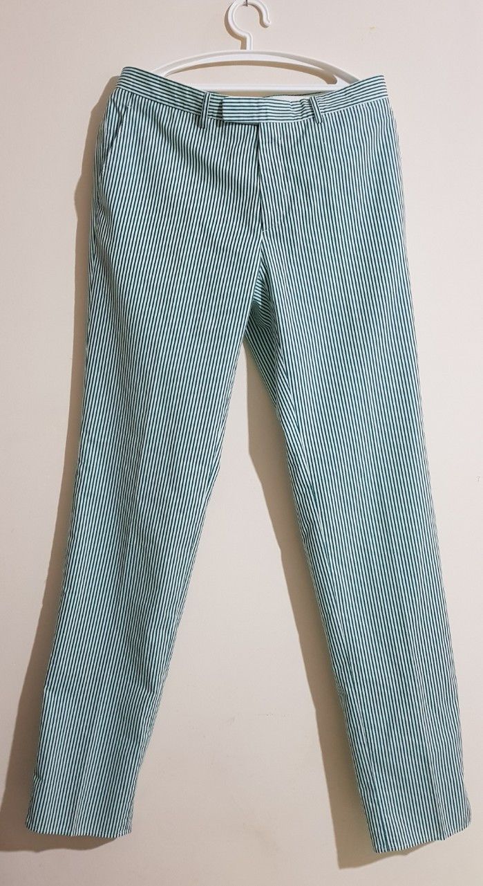 Piombo Striped Green White Pants