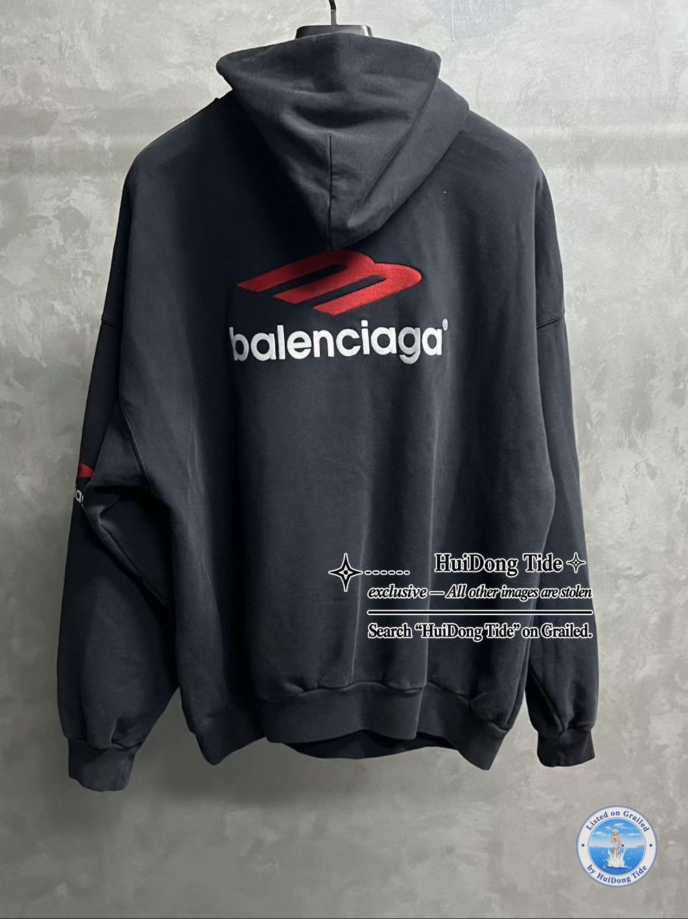 Balenciaga Logo Print Hoodie Size S