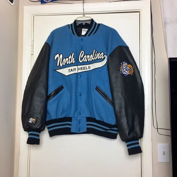 Bomber Jacket Vintage 90’s UNC Tar Heels Letterman Jacket Varsity ...