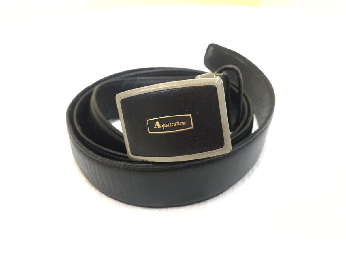 Aquascutum AQUASCUTUM LONDON LEATHER BELT VINTAGE Size 44 - 1 Thumbnail