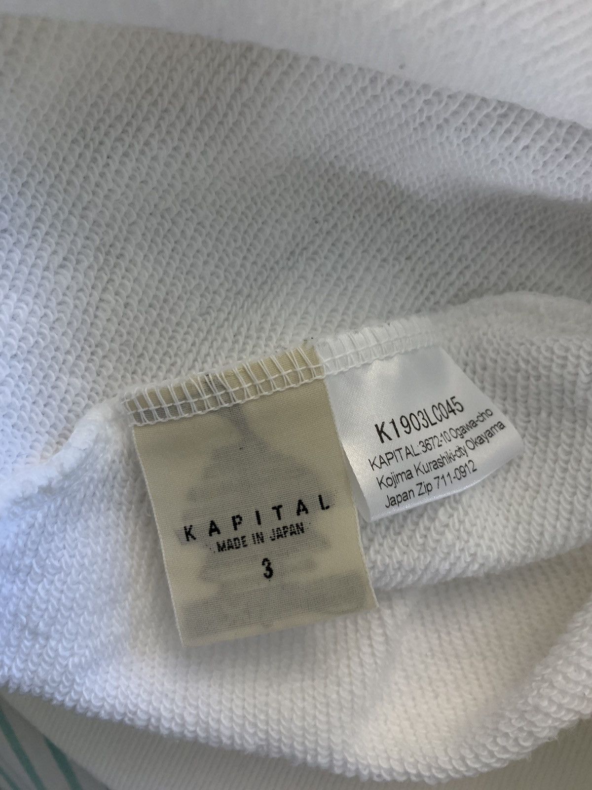Kapital × Kapital Kountry FINAL DROP *Kapital Smiley Long Sleeve White Sweatshirt Size US L / EU 52-54 / 3 - 4 Thumbnail