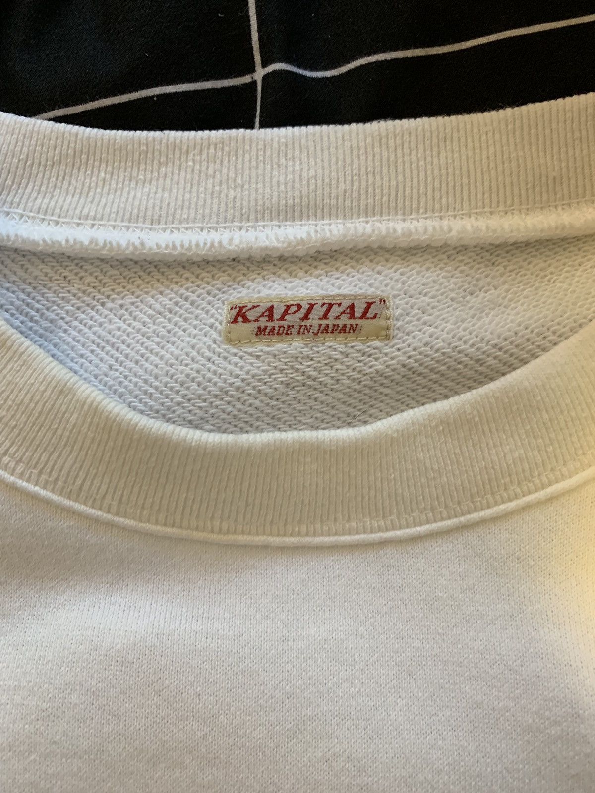 FINAL DROP *Kapital Smiley Long Sleeve White Sweatshirt