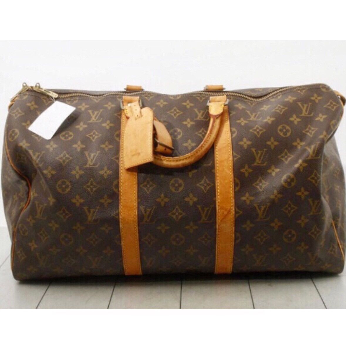 Louis Vuitton Optic White Embossed Monogram Keepall 50