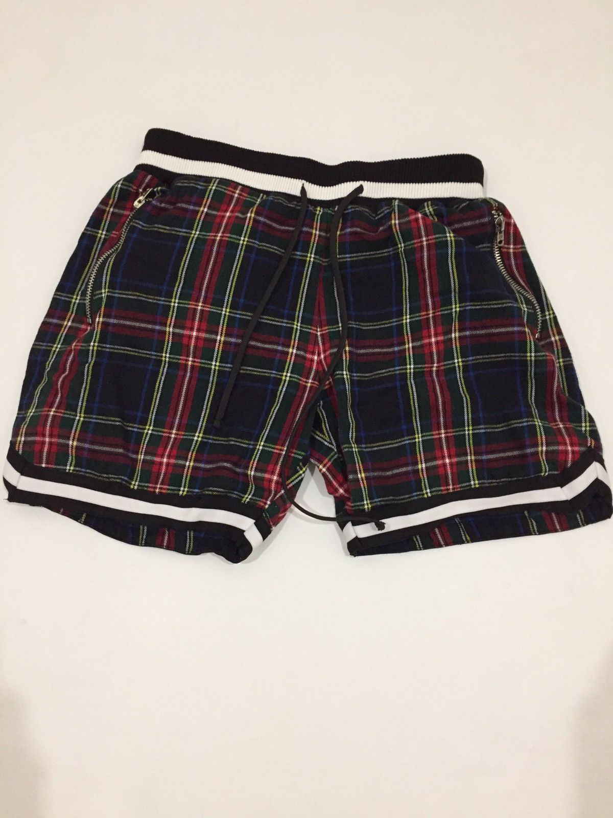 Blue Plaid Basketball Knit Shorts