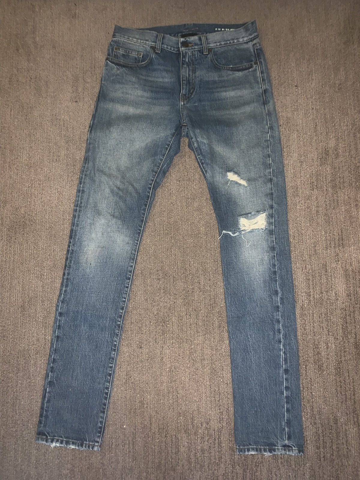Hedi Slimane Yves Saint Laurent Crash Distressed Denim