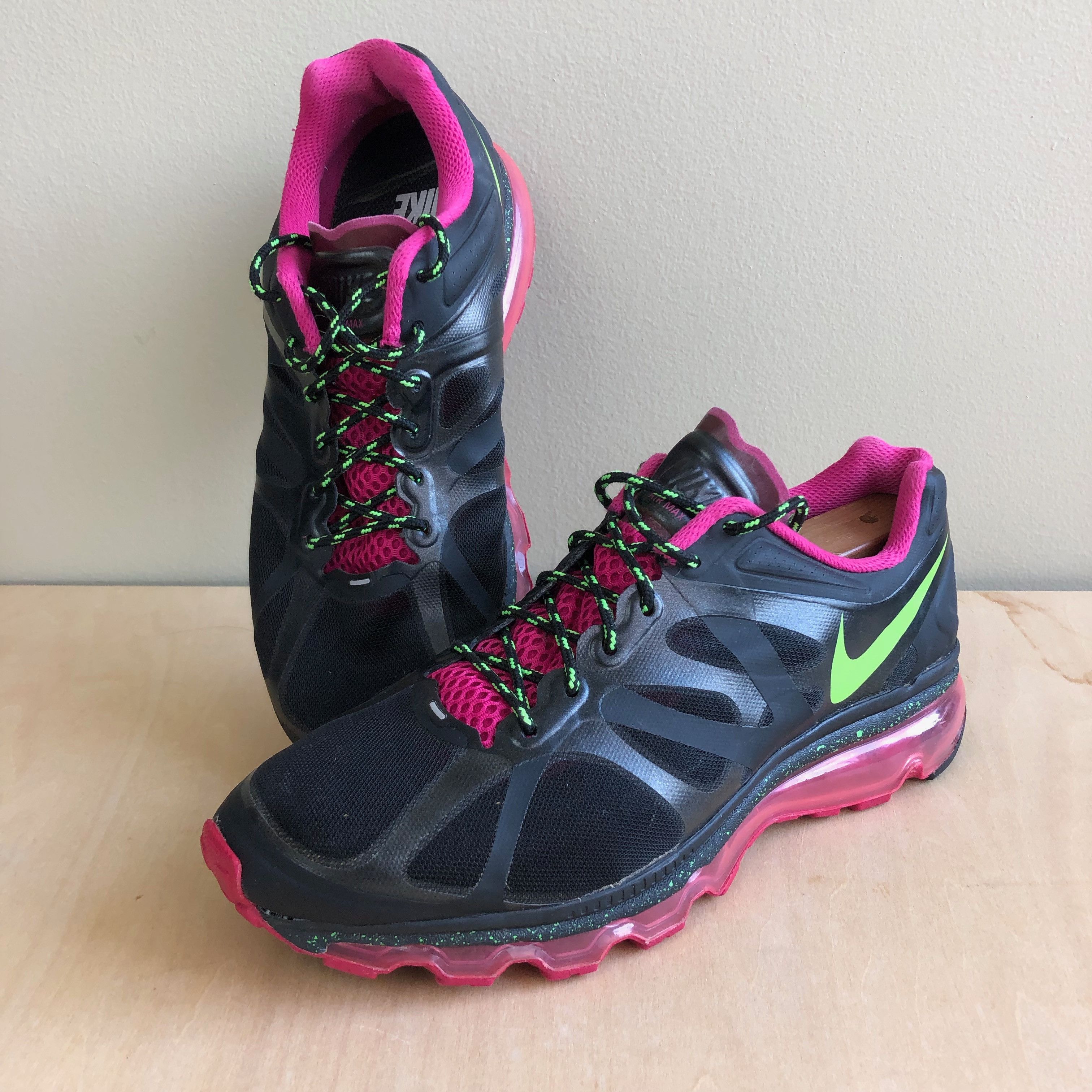 Nike Air Max+ Women's Shoes Size Black Green Berry 574268