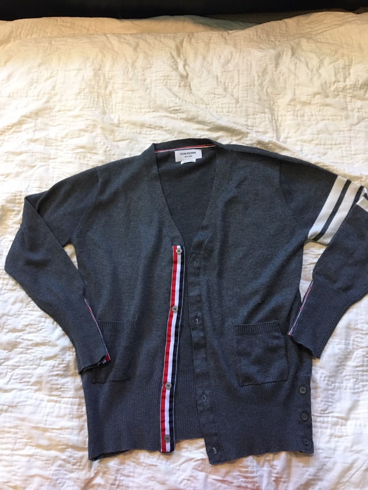 image of Thom Browne Cardigan in Grey, Men's (Size XS)