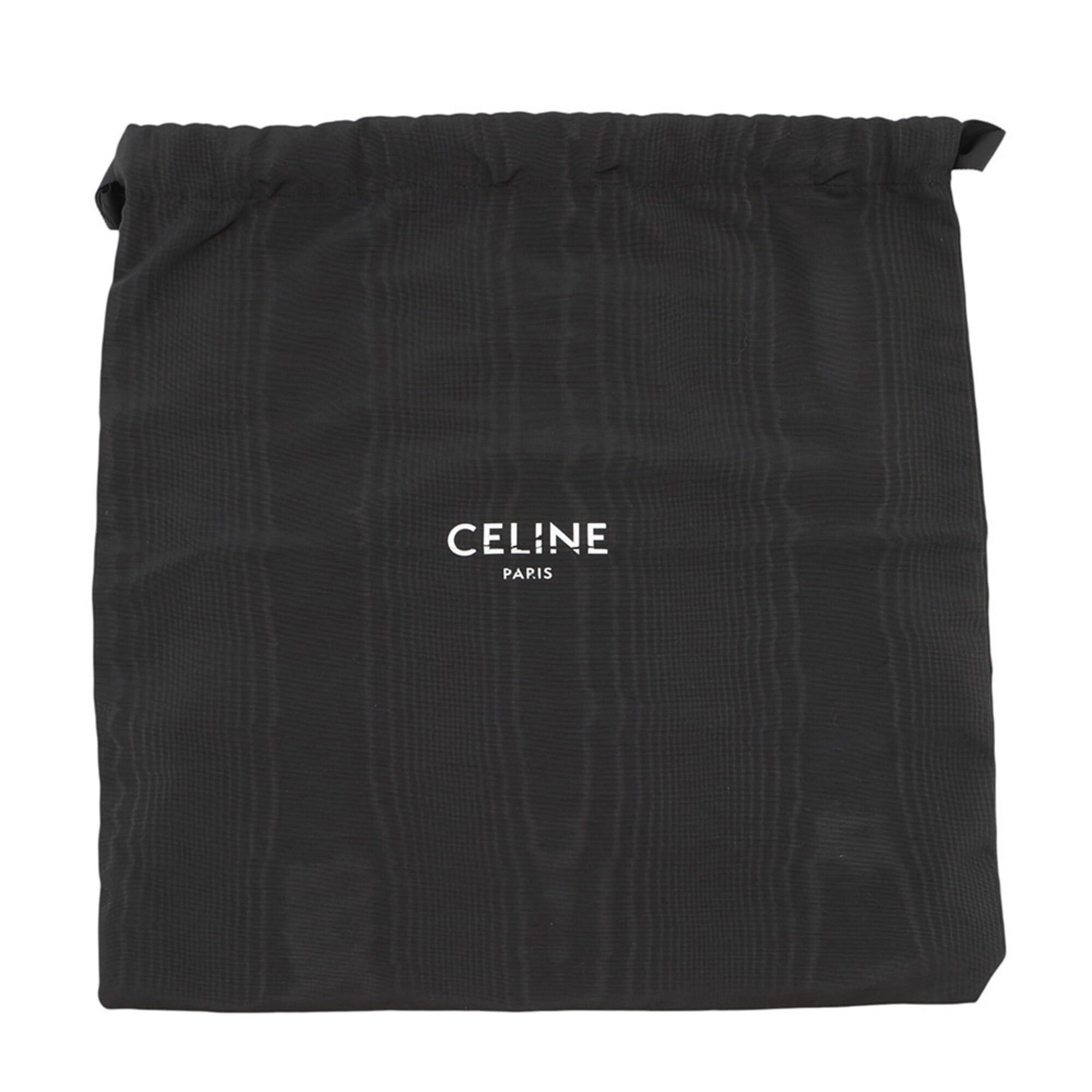 Celine Celine Triomphe Flap Shoulder Bag, Leather, 111592ETH, Black, Handbag Size ONE SIZE - 14 Thumbnail