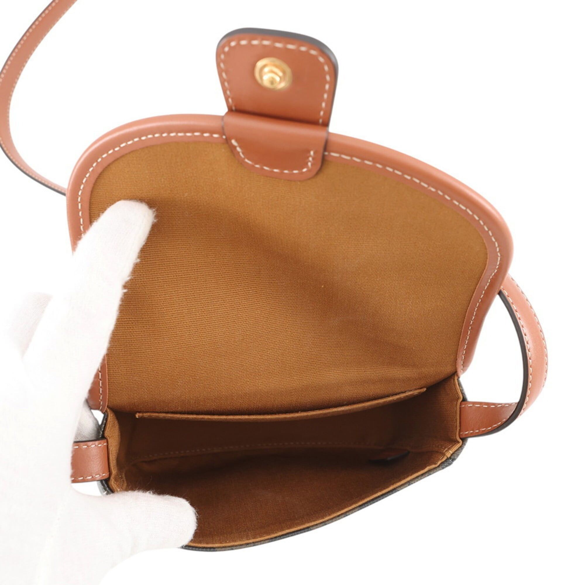 Celine Celine Shoulder Bag Mini Besace Triomphe 196702BZJ.04LU CELINE Handbag Pouch Size ONE SIZE - 5 Thumbnail